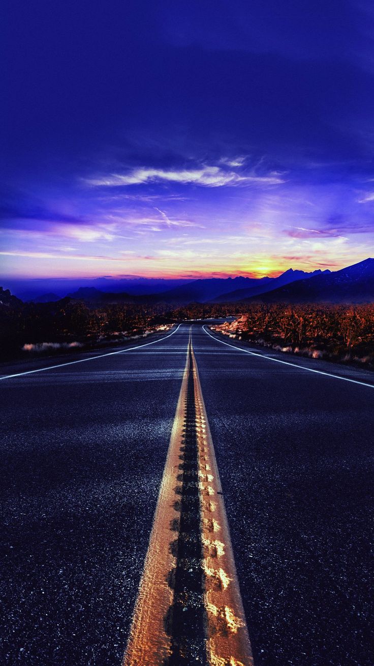 free wallpaper 4K road, mountains, view, evening, dark for mobile and desktop