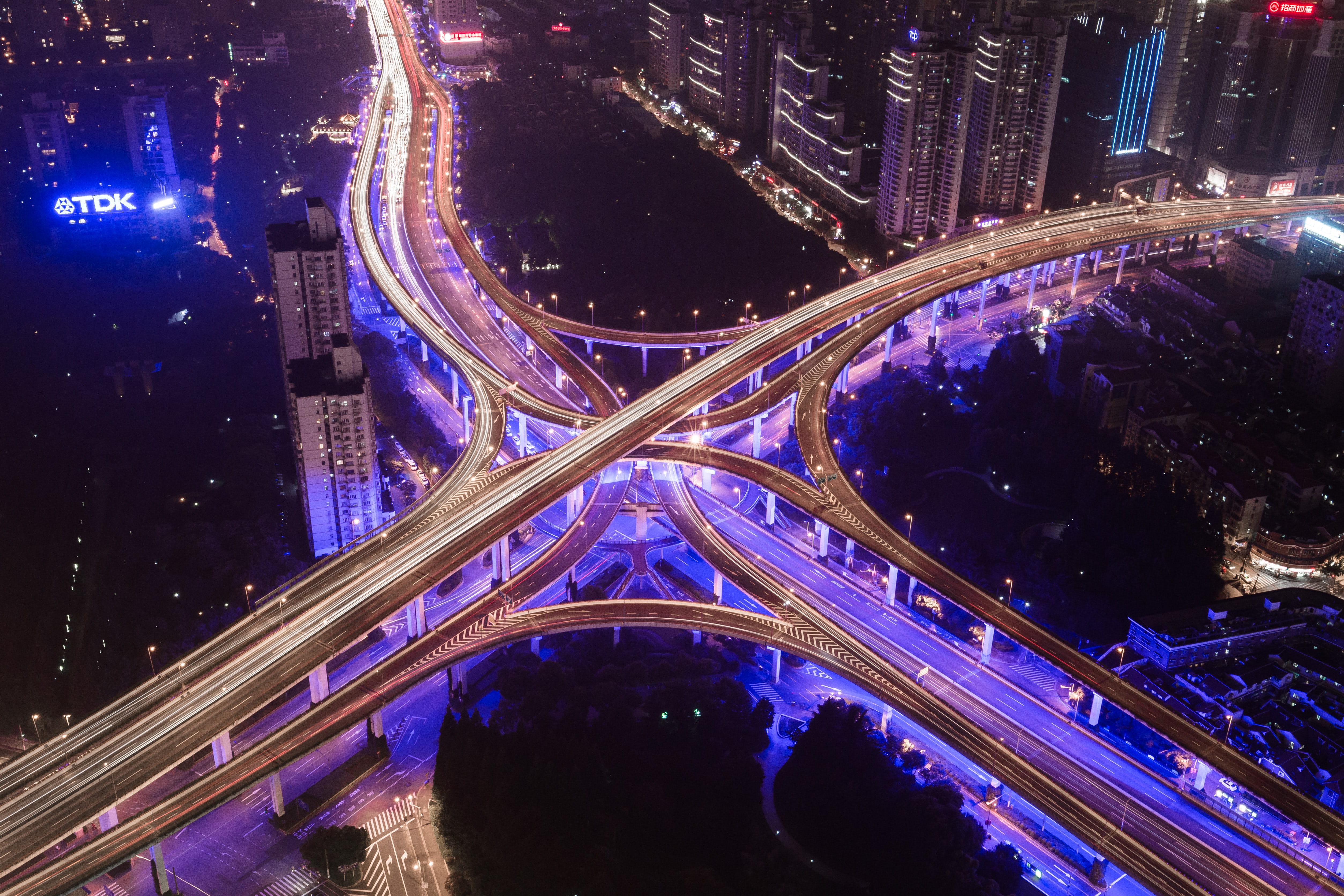 Interchange Wallpaper 4K, Roads, Intersection, Cityscape