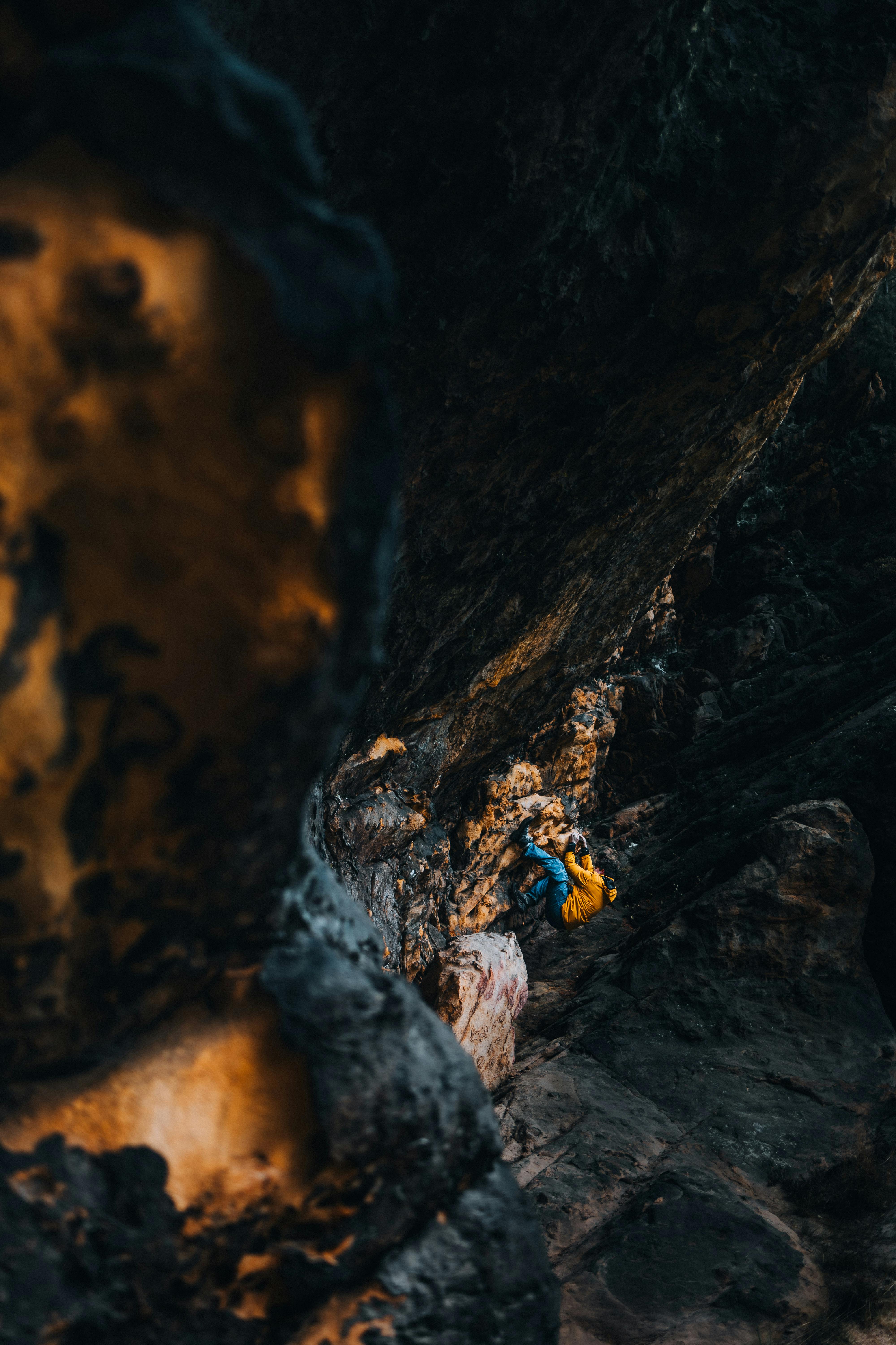 People Climbing on Rocky Mountain · Free