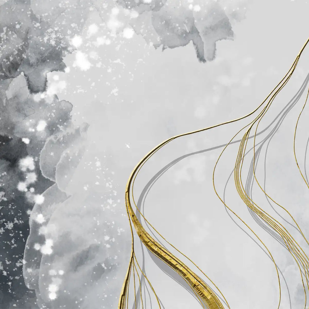 3D Look Grey & Gold Marble Customised Wallpaper for Walls