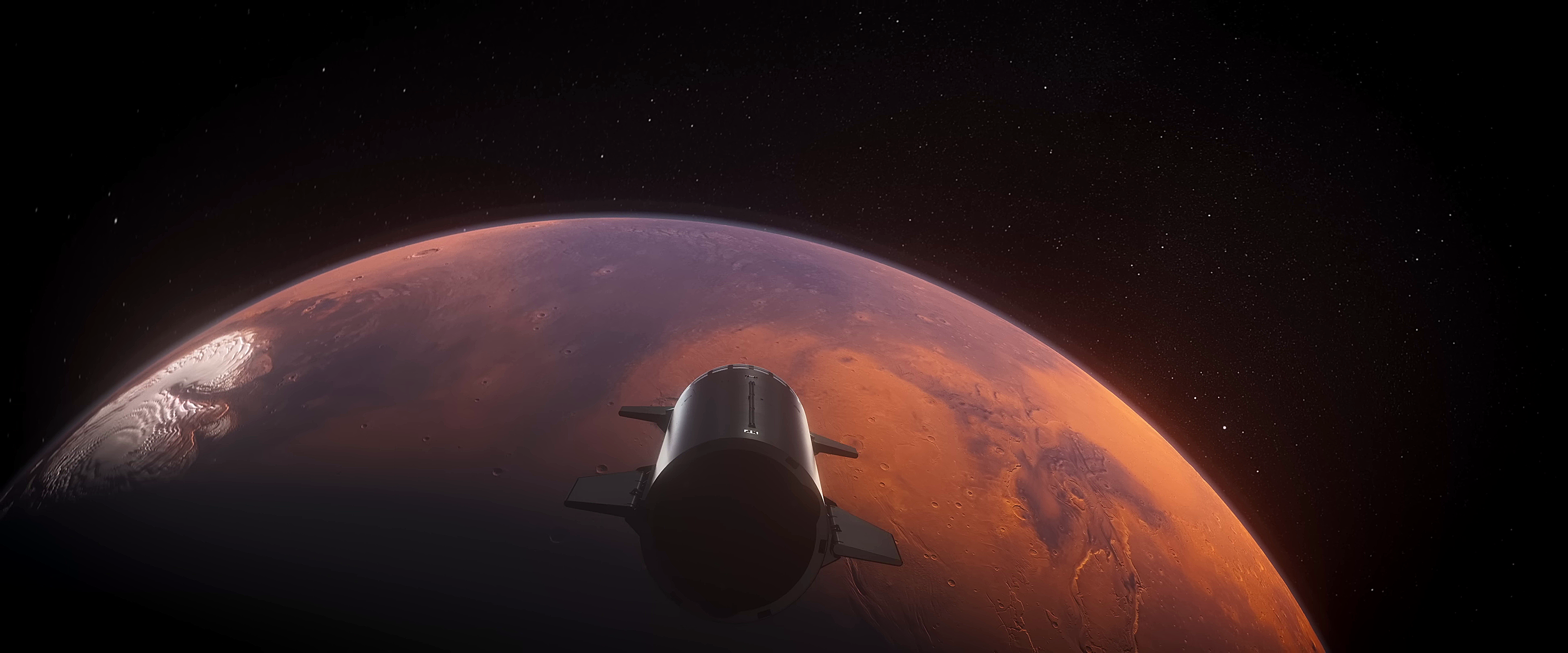 SpaceX Starship landing on Mars UHD renders from Elon's Starship update 2022