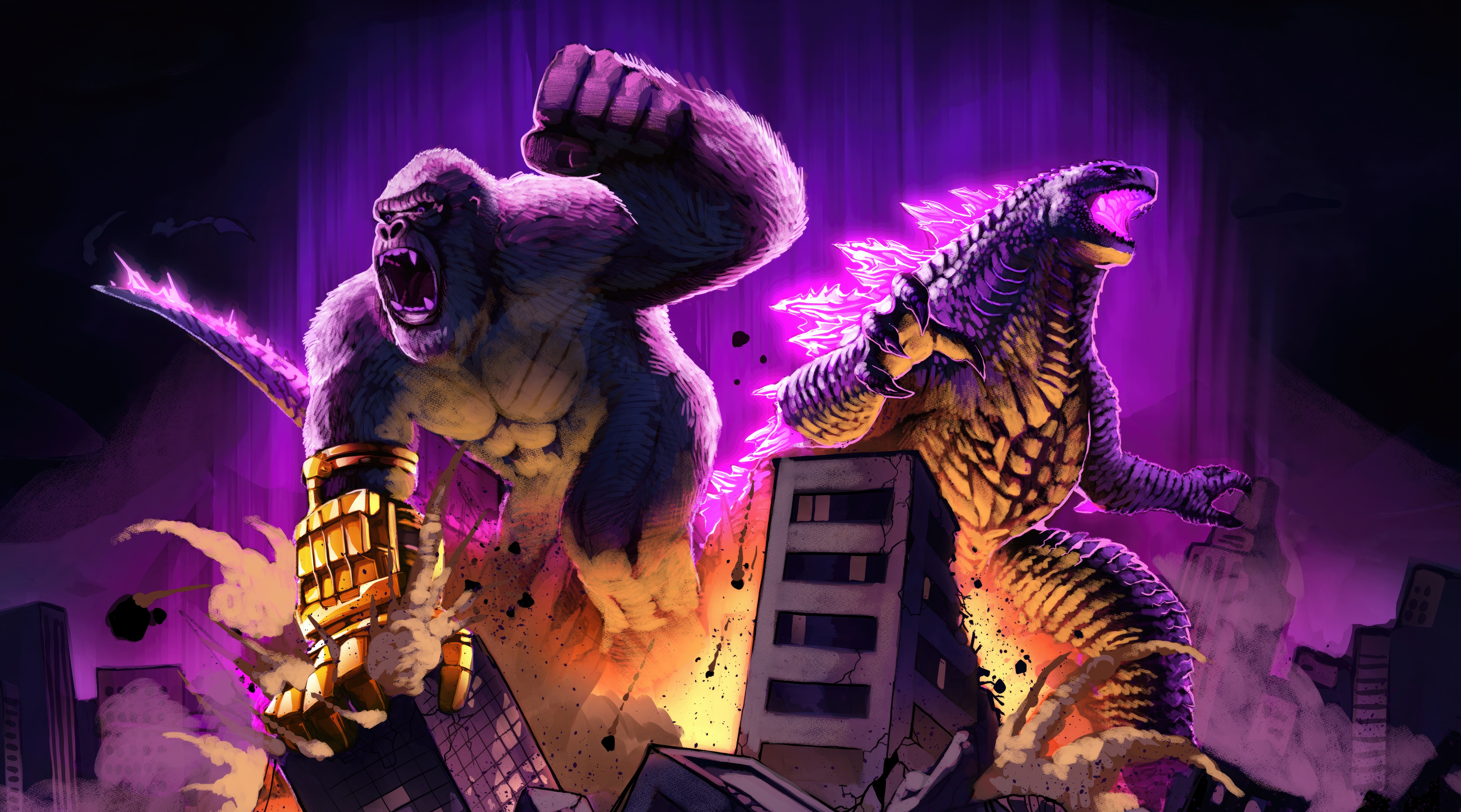 Godzilla X Kong The New Empire Artwork 8k Wallpaper, HD Movies Wallpaper, 4k Wallpaper, Image, Background, Photos and Picture