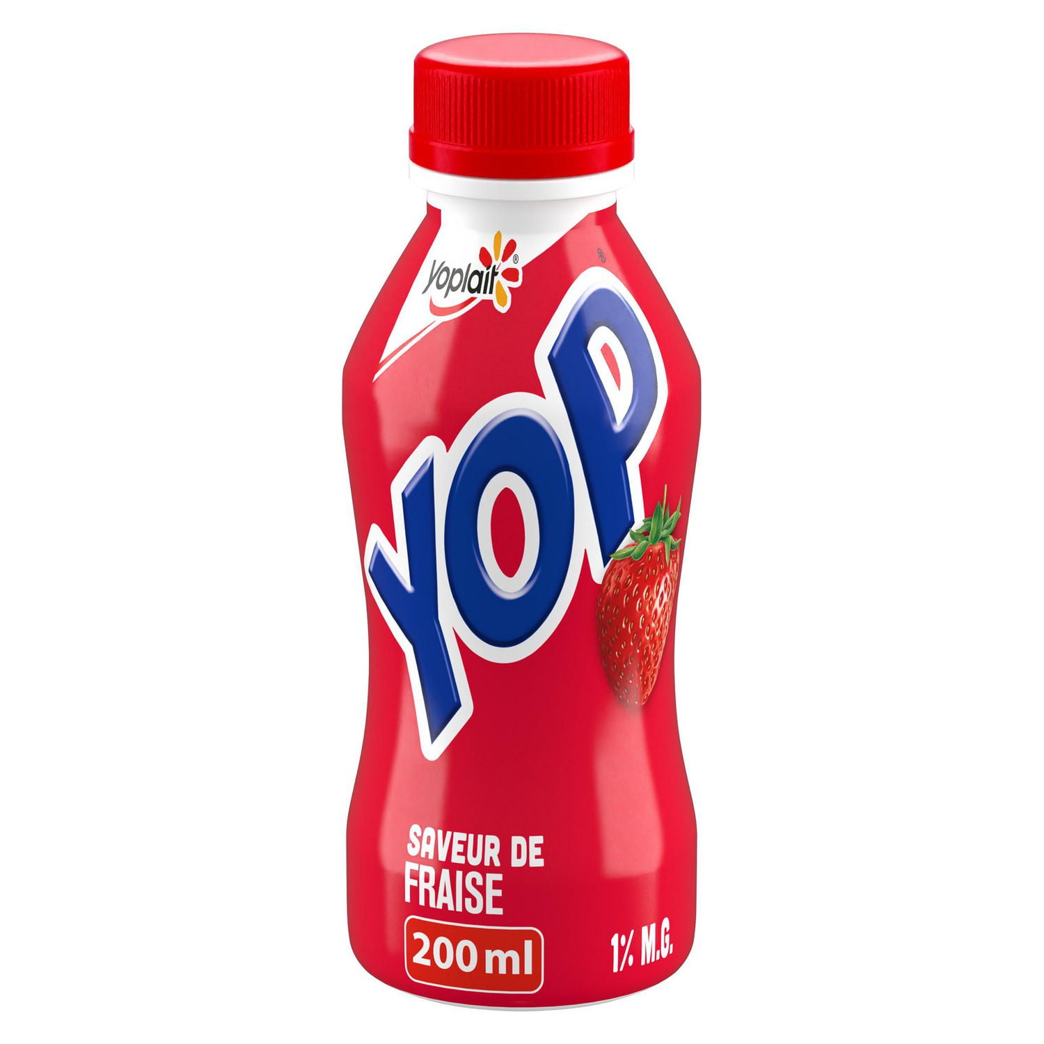 Yoplait Yop 1% Drinkable Yogurt, Strawberry, Yogurt Drink, 200 mL, 200 mL