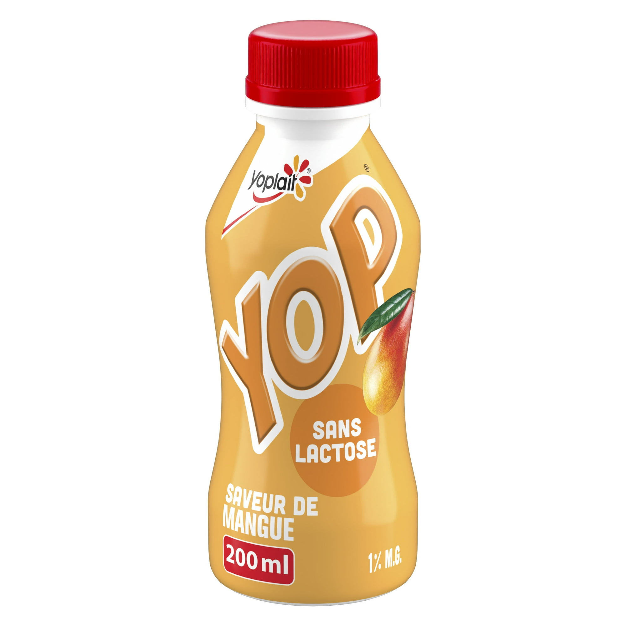 Yoplait Yop 1% Drinkable Yogurt, Mango, Lactose Free Yogurt Drink, 200 mL, 200 mL