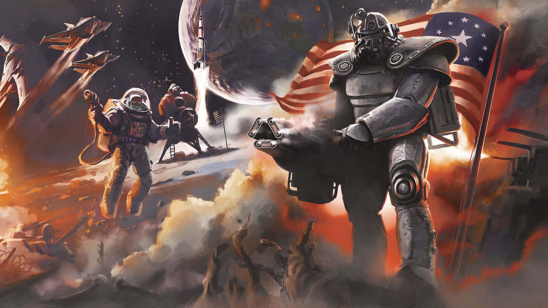 Download Join the powerful Enclave and unify the wasteland in Fallout! Wallpaper