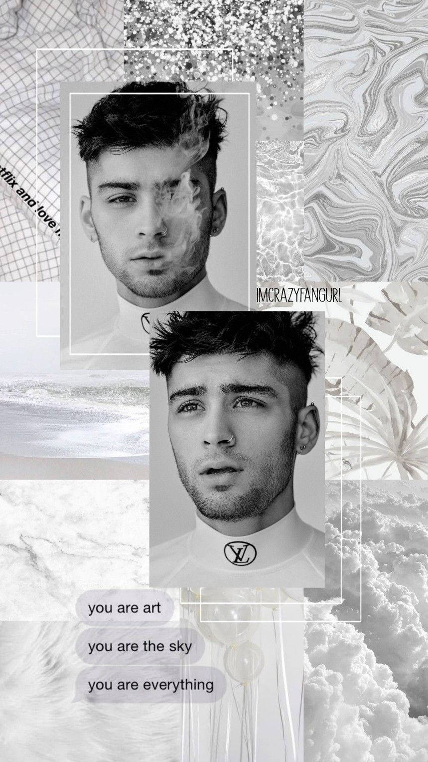 Download Collage In White Aesthetic Zayn iPhone Wallpaper