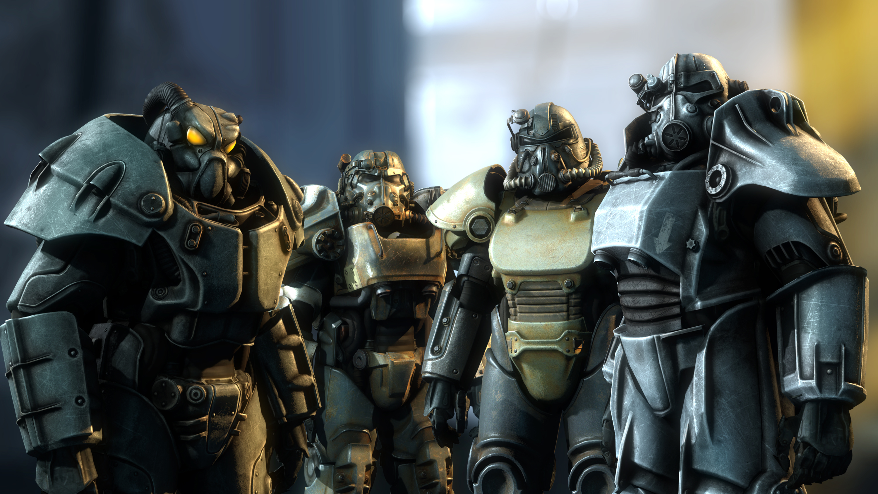 Wallpaper rendering, fallout, wasteland, the brotherhood of steel, enclave, brotherhood of steel, power armor for mobile and desktop, section игры, resolution 3000x1688