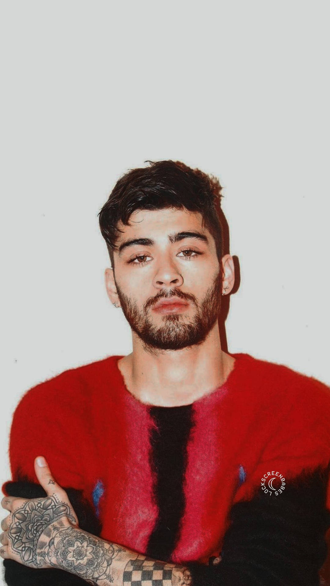 Download Zayn iPhone In Cool Red Tee Wallpaper