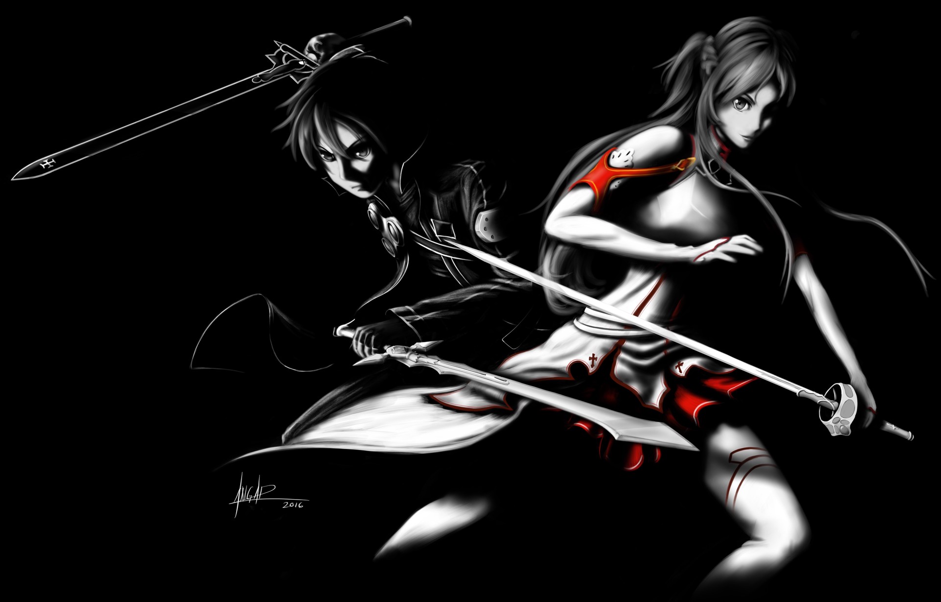 Download Sword Sword Art Online: Alicization Asuna Yuuki Kazuto Kirigaya Kirito (Sword Art Online) Anime Sword Art Online Kirito And Asuna HD Wallpaper