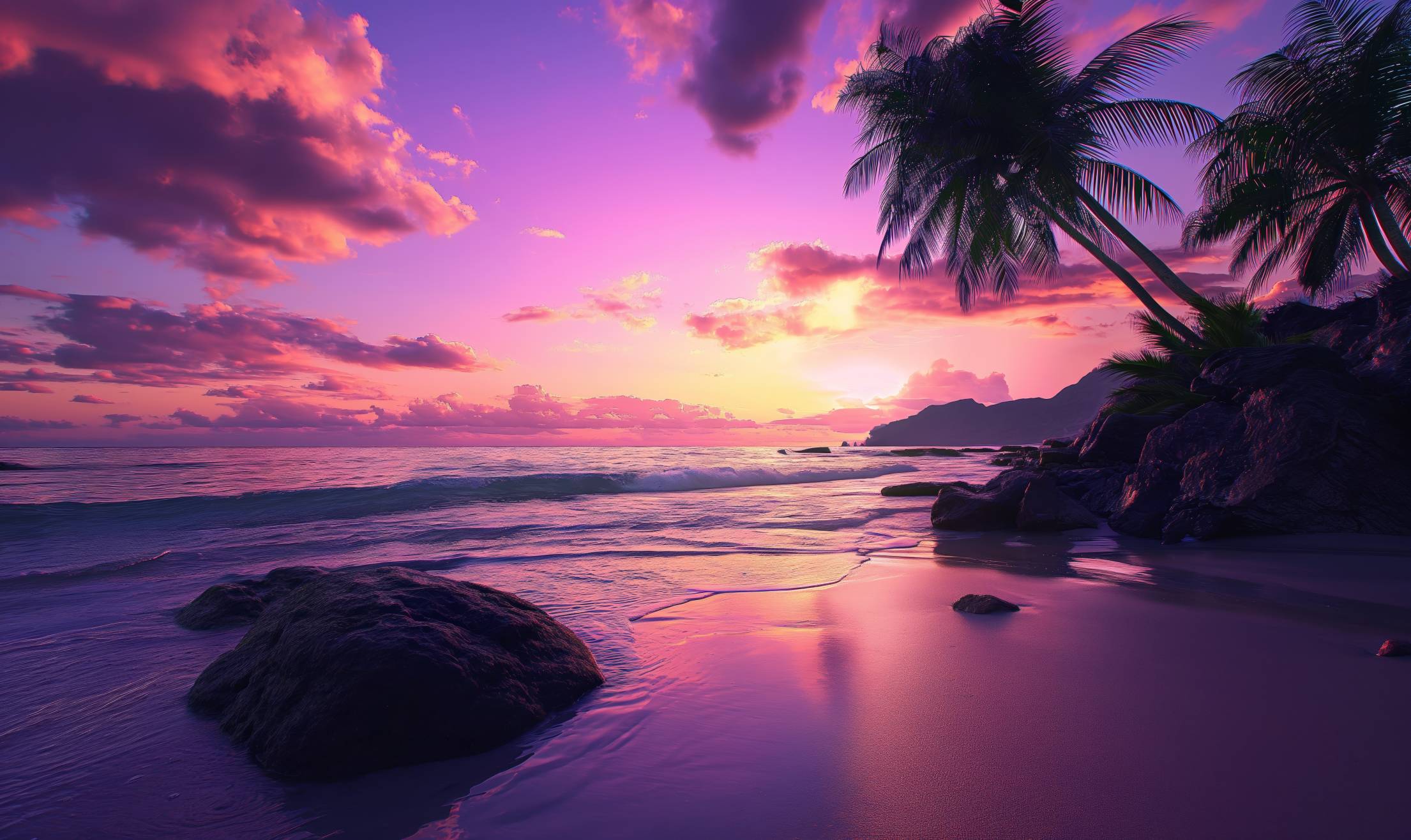 Summer Beach Palm Tree Wallpapers Wallpaper Cave