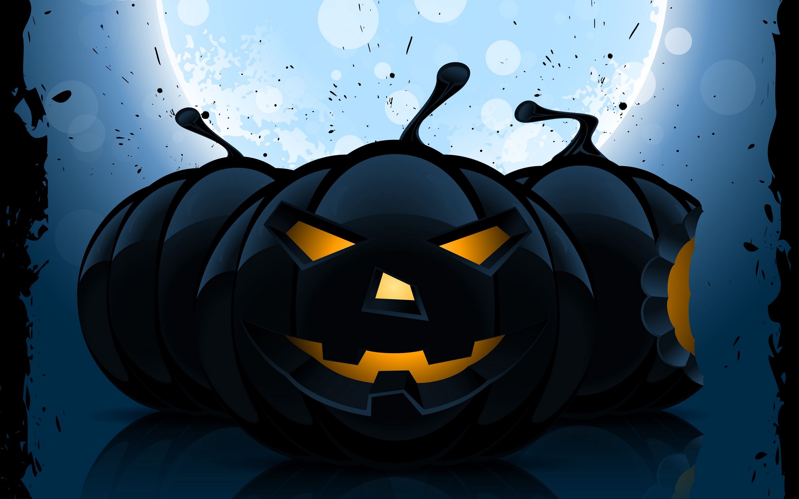 Download wallpaper 2560x1600 halloween, pumpkin, pattern, dark widescreen 16:10 HD background