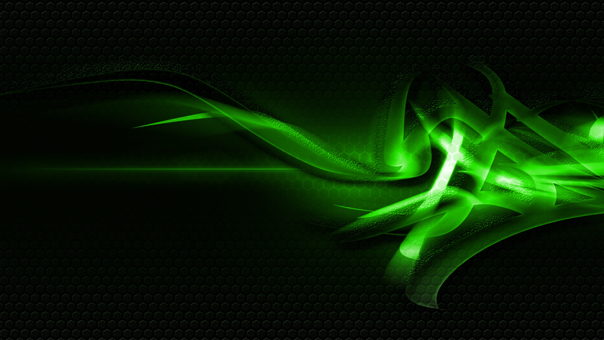 Bright Green Abstract Black Background Wallpaper 28265