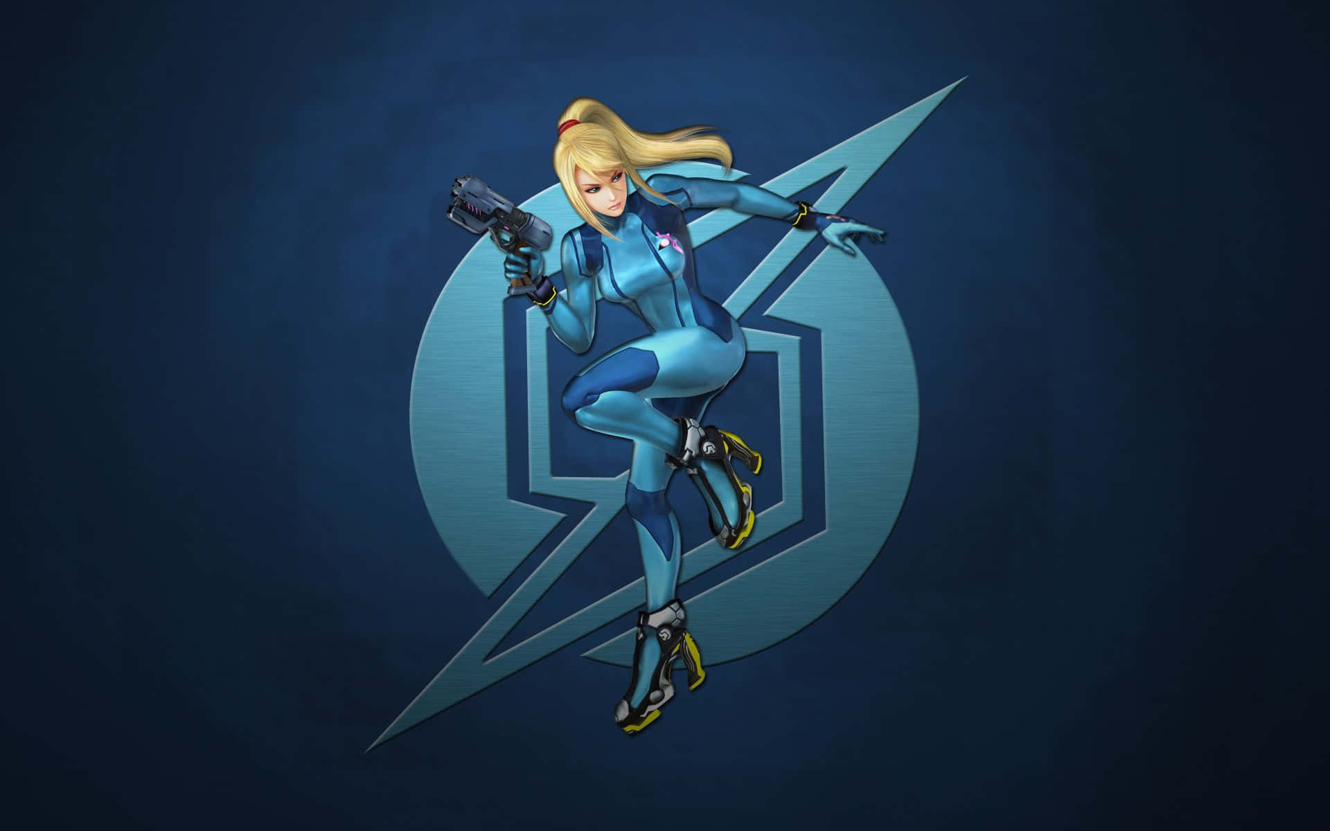 Download Get ready for a battle with Zero Suit Samus Wallpaper