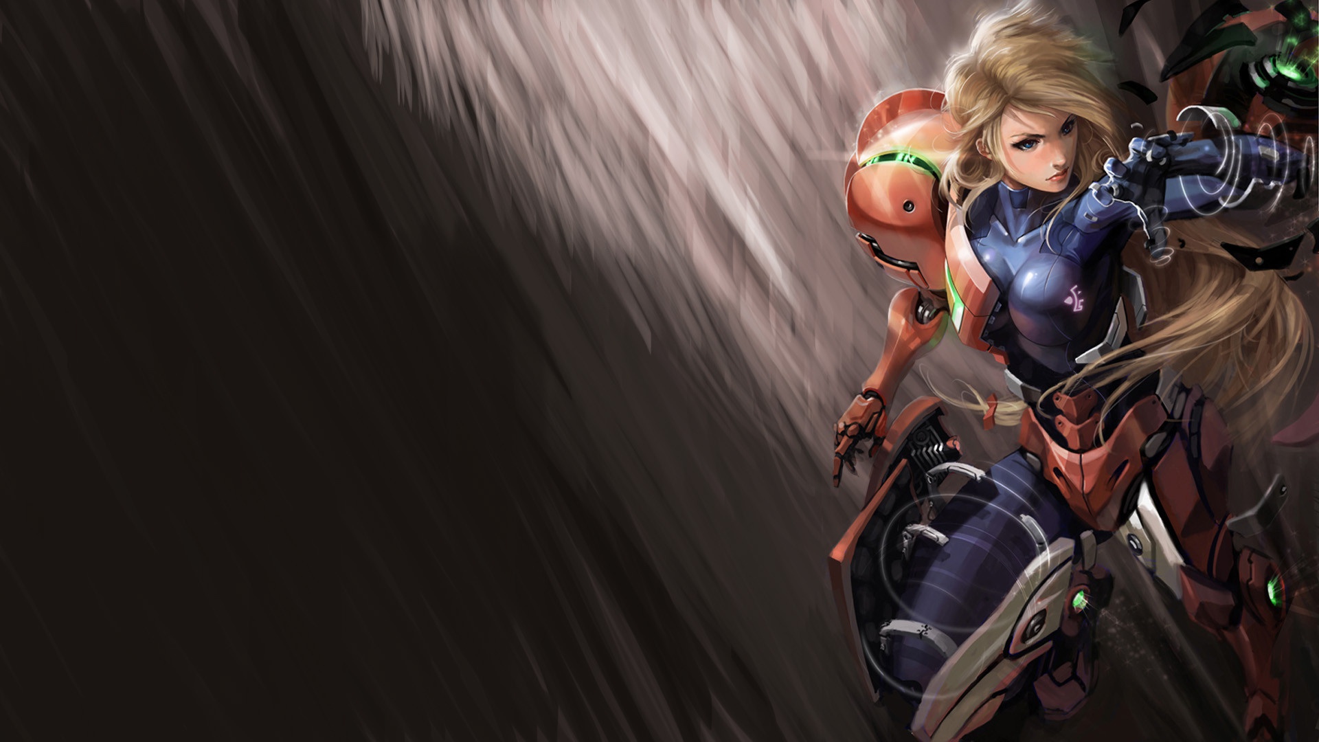 Wallpaper Girl, Figure, The game, Art, Samus Aran, Metroid, Samus, Samus Aran for mobile and desktop, section игры, resolution 1920x1080