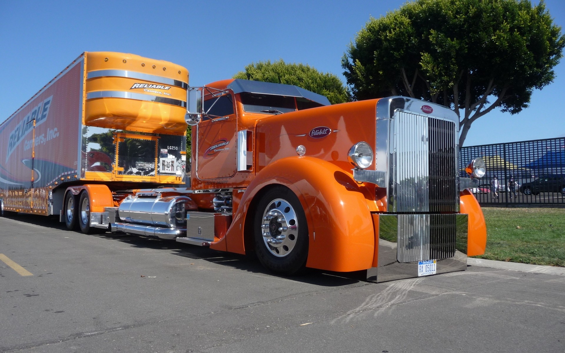 Fantastic bright trailer truck