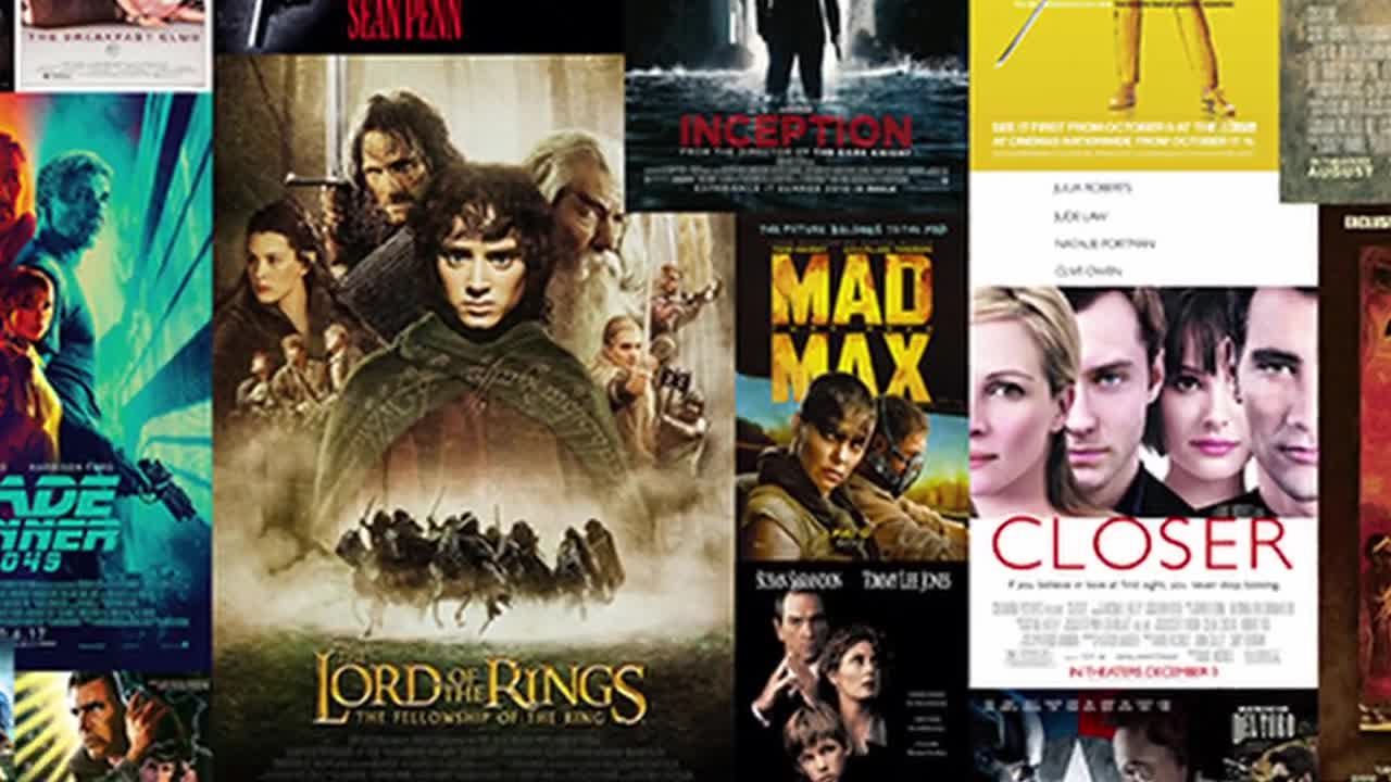 Movie Posters Wallpaper Films Photo Collage & Stick or Unpasted Wall Mural by WallpapArt, W123