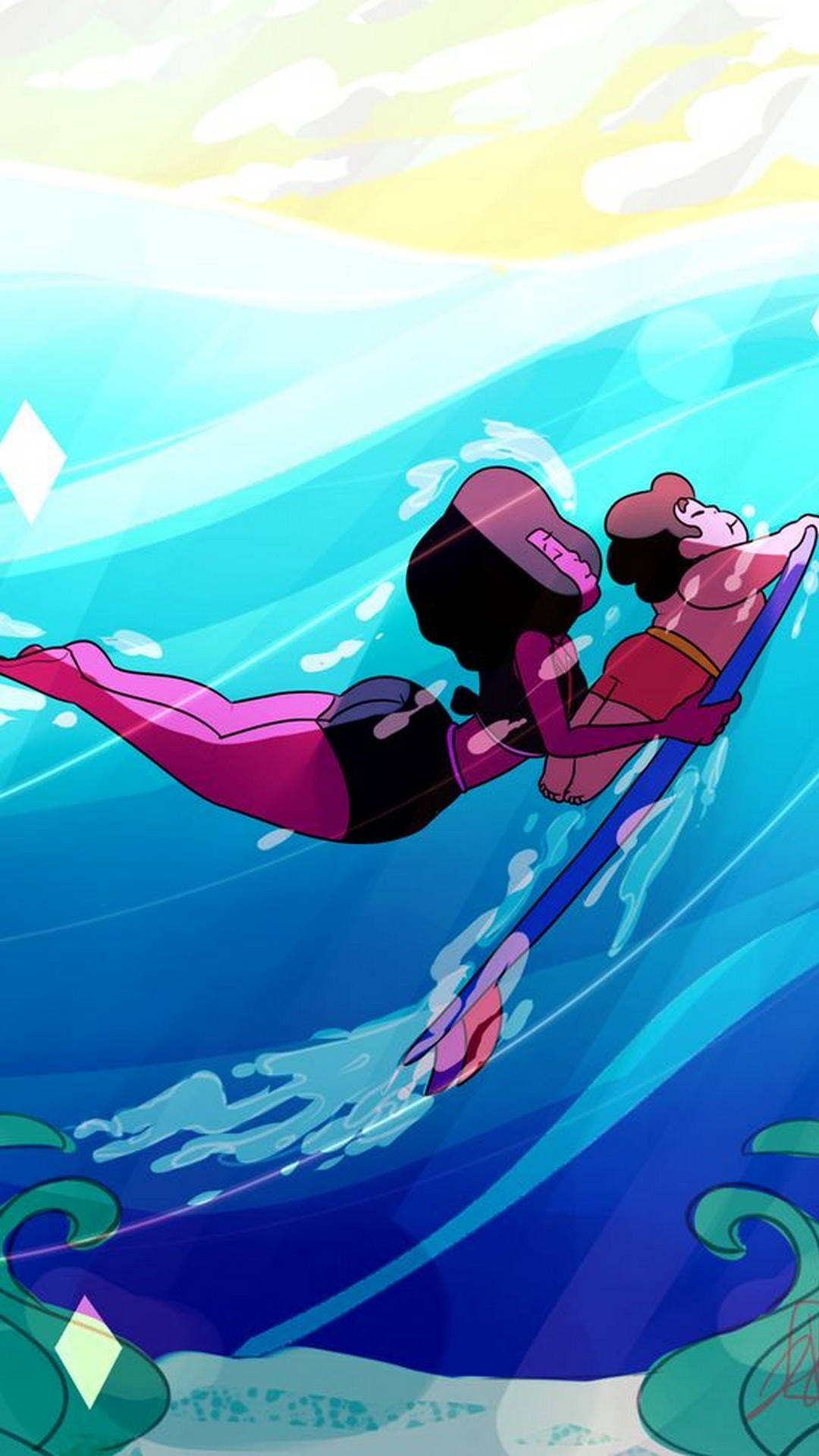 Download Garnet Surfing With Steven Universe iPad Wallpaper