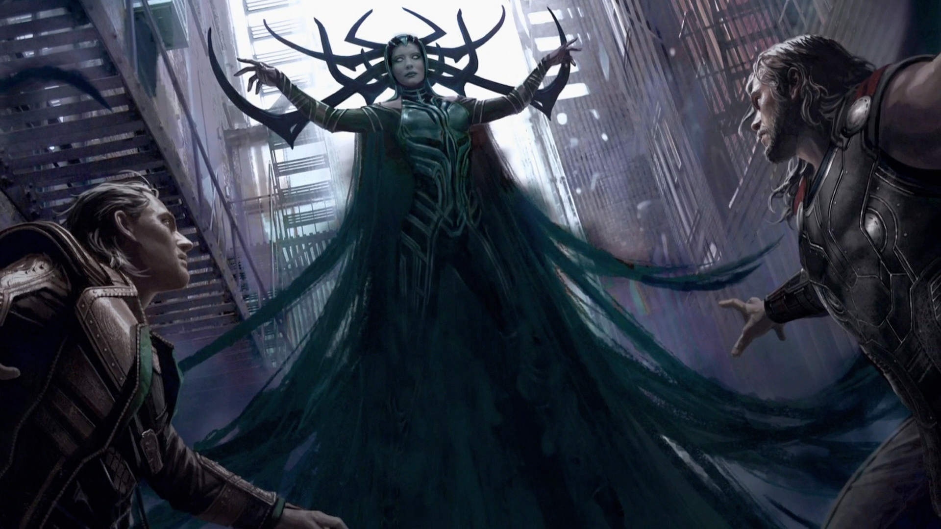 Concept Art (?) of Hela in Thor: Ragnarok, seen in the Doctor Strange Extras section