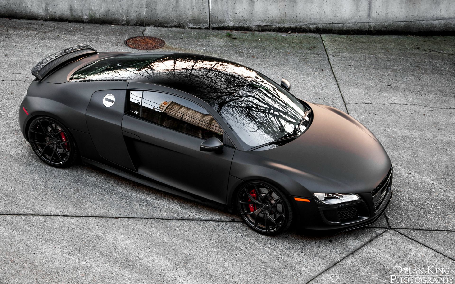 HD Wallpaper: Sleek Audi R8 in Matte Black