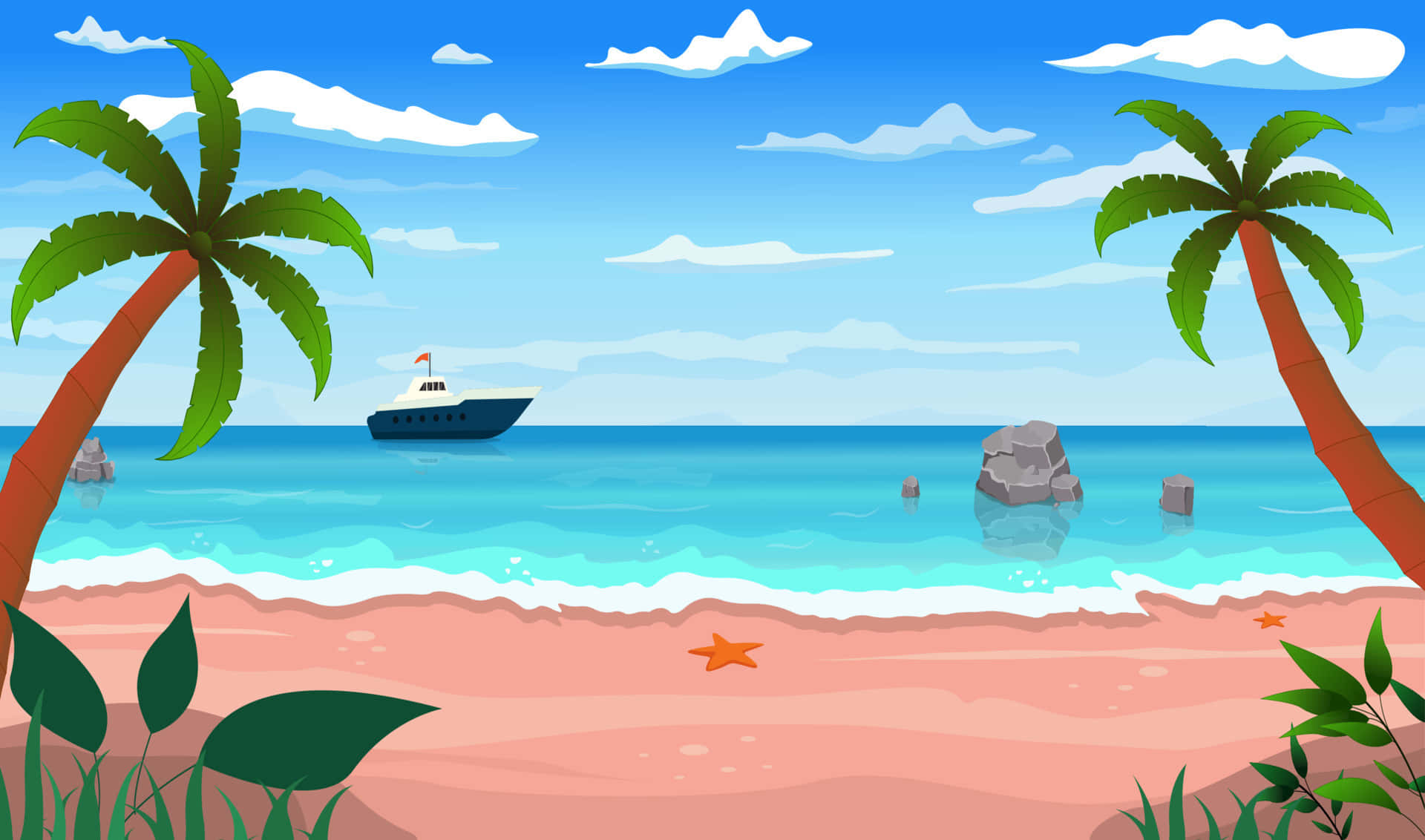 Cartoon Beach Background