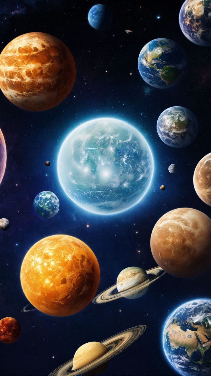 free wallpaper 4K planets, solar system, space, ai, art for mobile and desktop