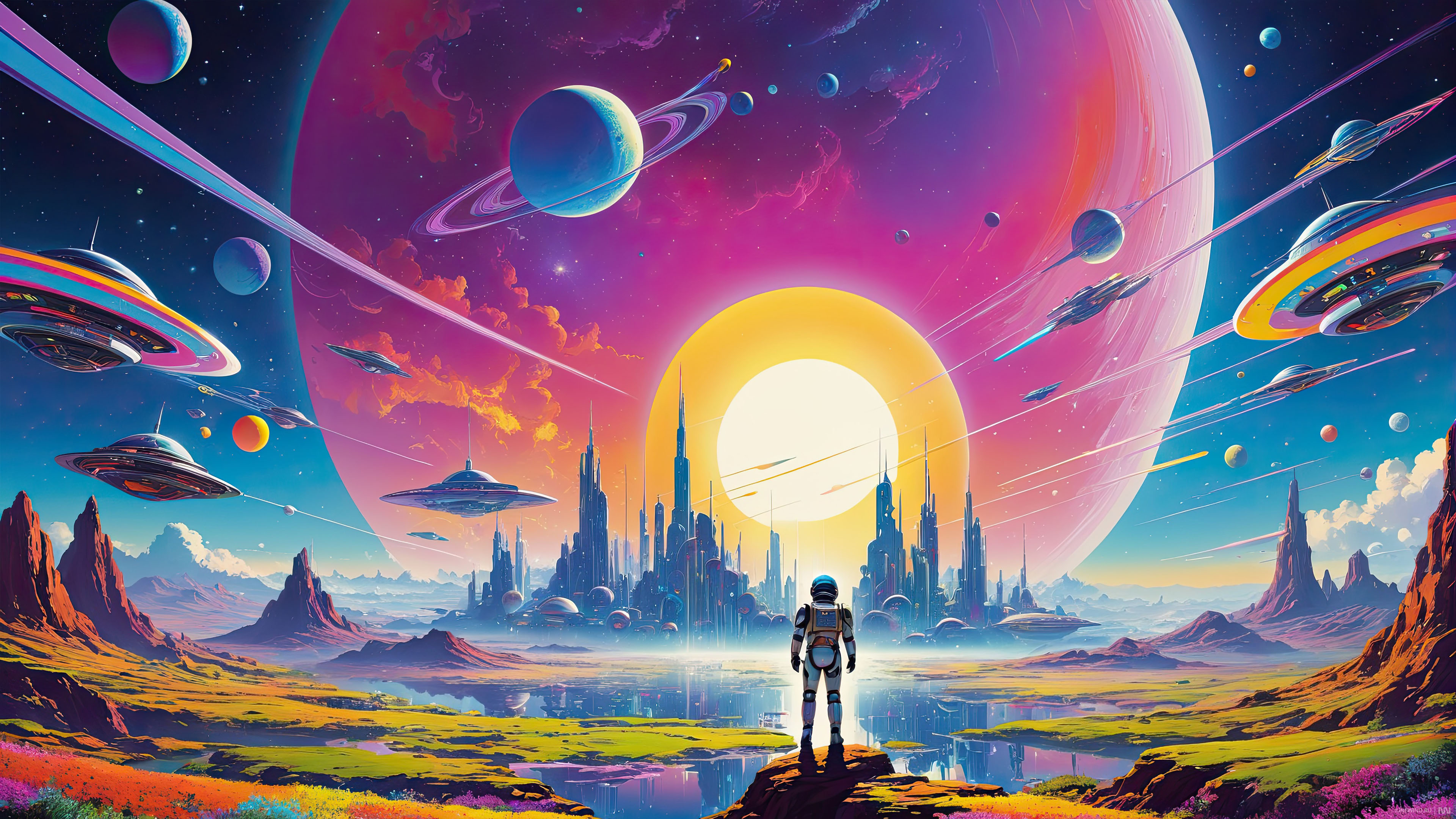 Vivid Sci Fi AI Art UHD Wallpaper
