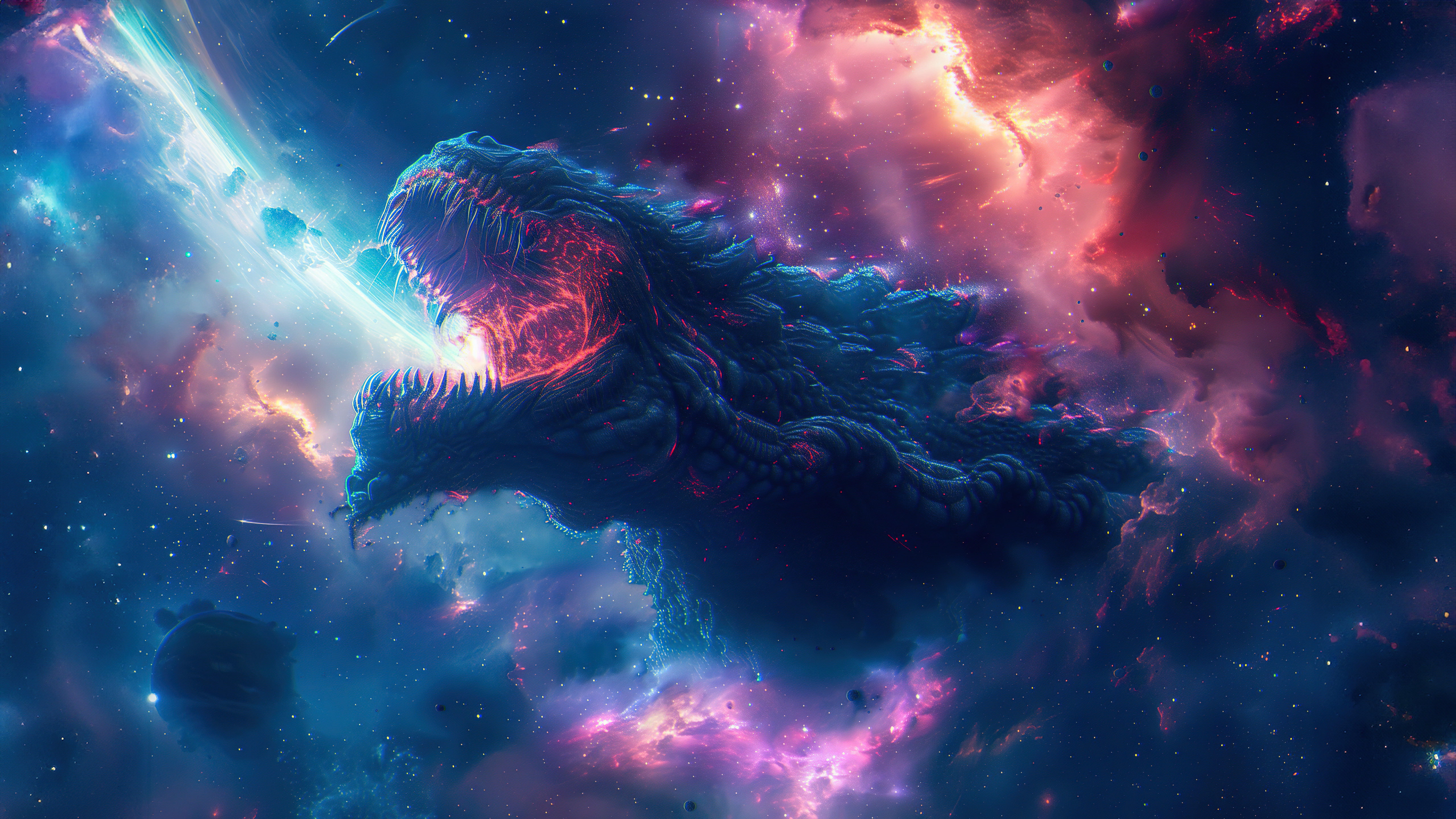 Kaiju Wallpaper 4K, Monster, AI art, Godzilla, 5K