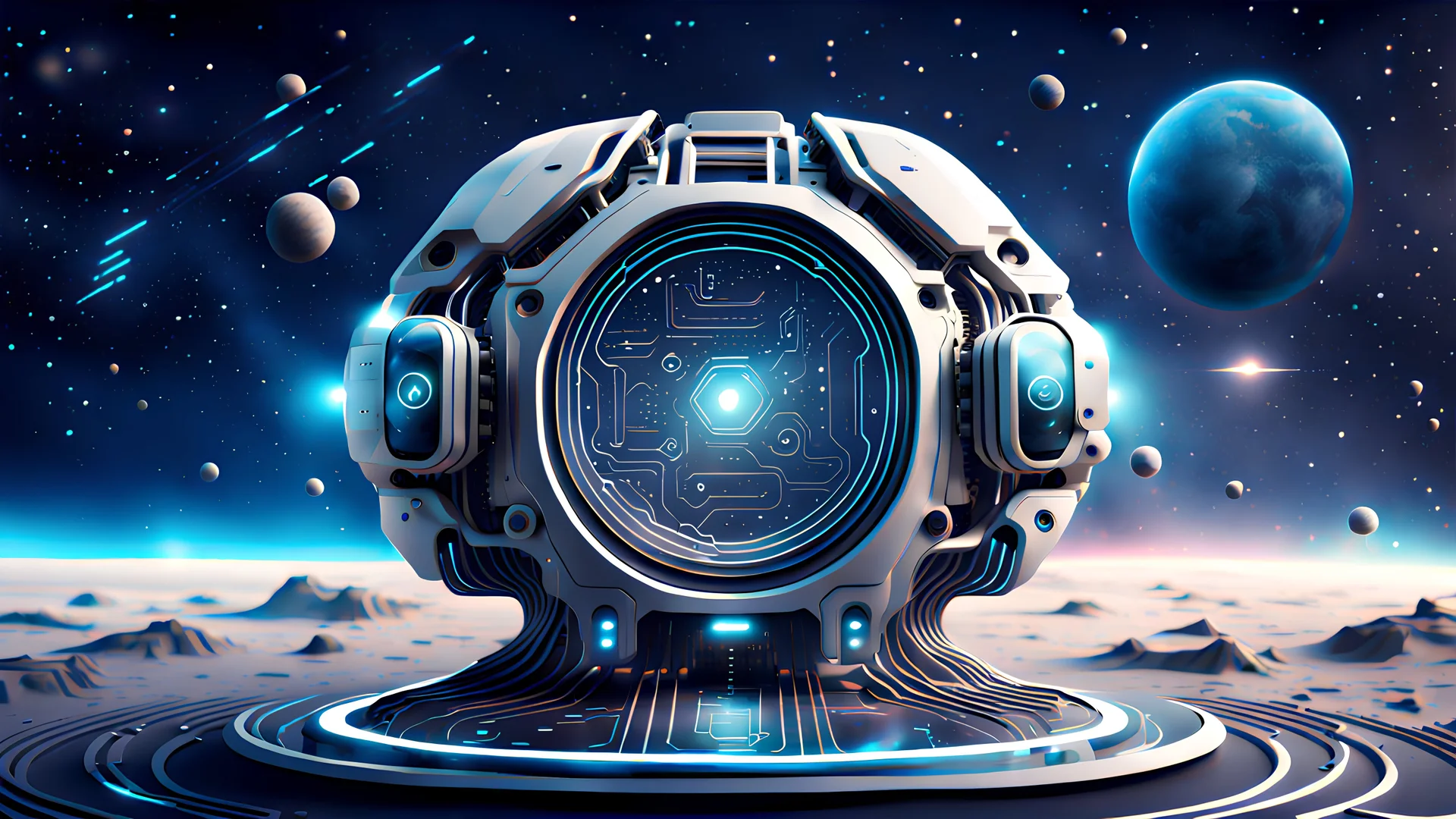 ai futuristic machine with a space ba