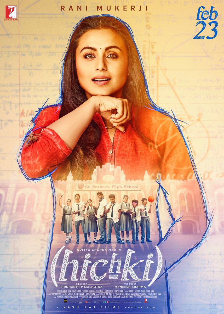 Rani Mukerji's Hichki movie poster, Image, Gallery