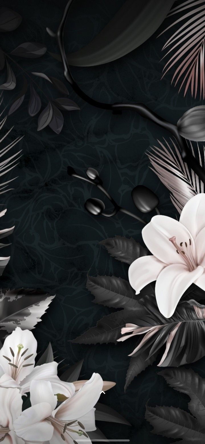 Black and White Floral Wallpaper
