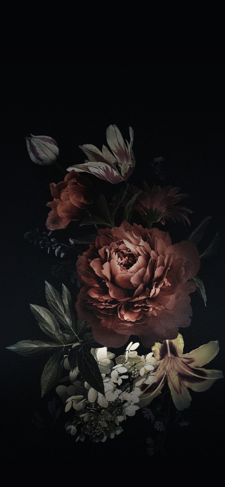 Flowers Wallpaper. Floral wallpaper iphone, Moody wallpaper, Dark flowers