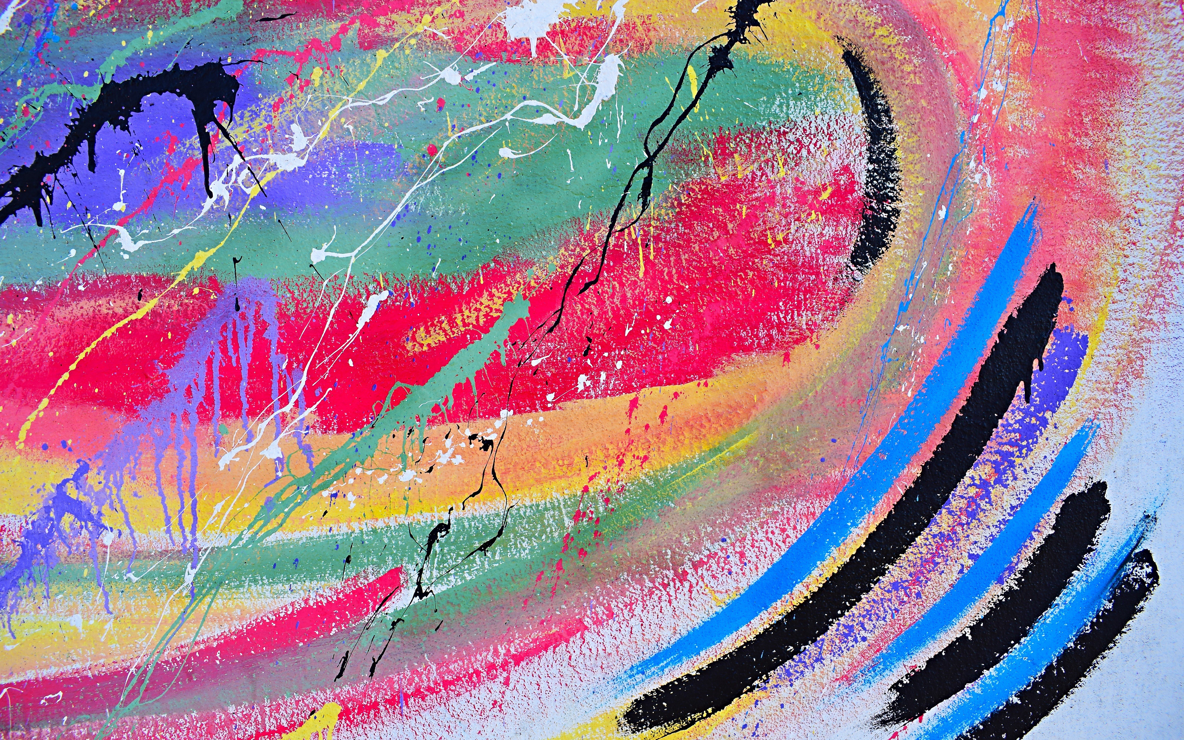 Wallpaper colorful, art, splashes, textures, painting, paint, spots, 4k ultra HD background for mobile and desktop, section живопись, resolution 3840x2400