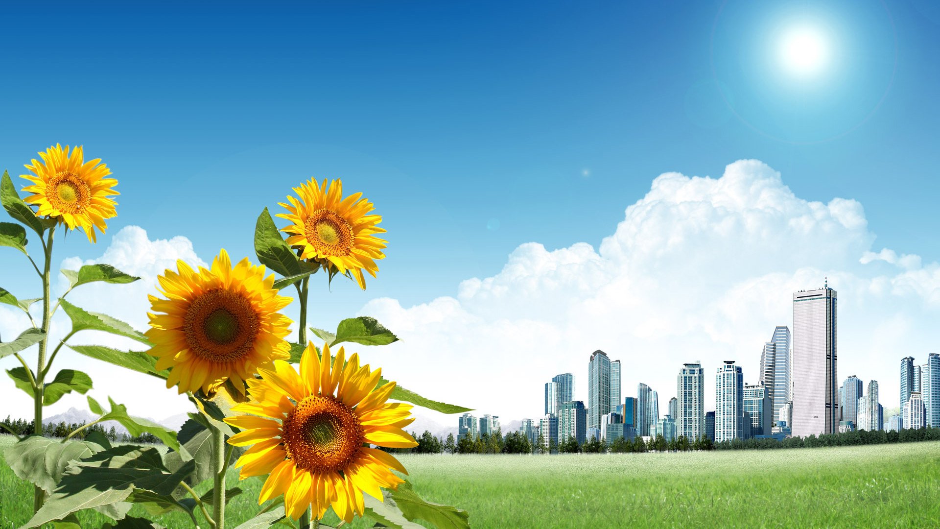 Download Summer Blue Green Fantasy Landscape Fantasy Landscape HD Wallpaper