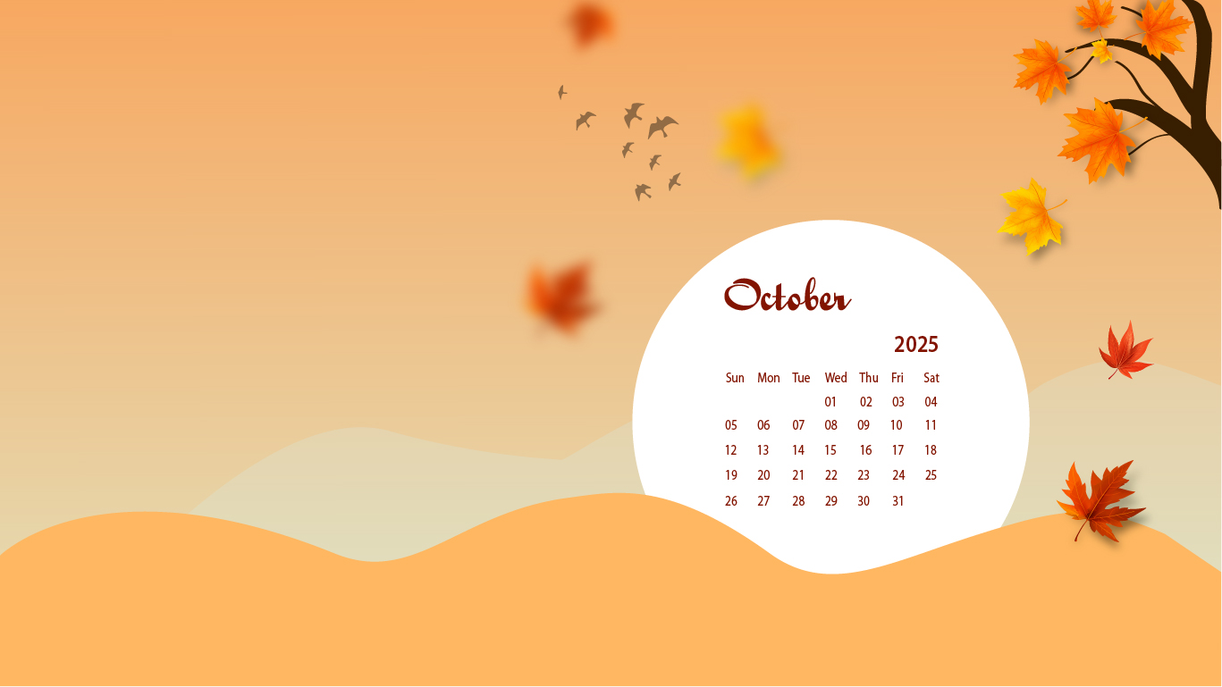 October 2025 Desktop Wallpaper Calendar