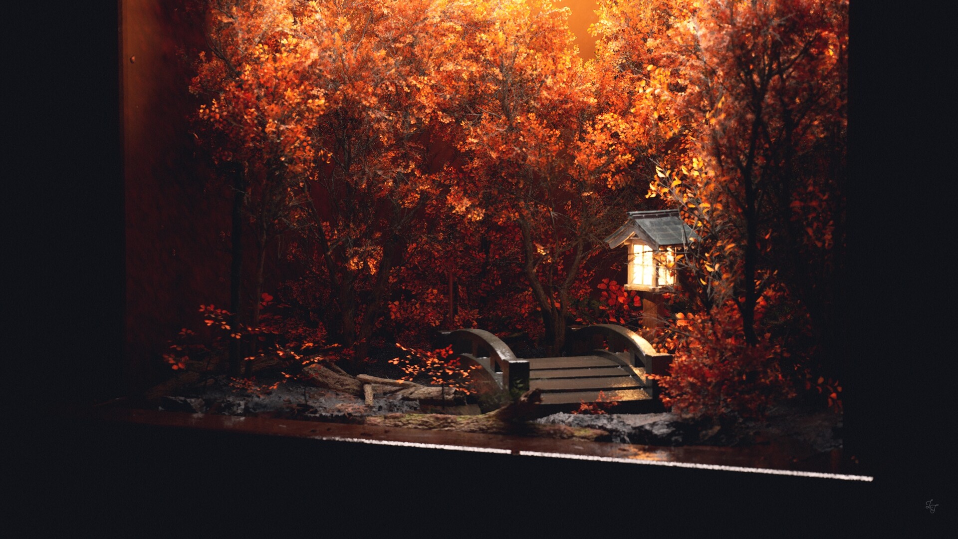 Autumn Rain Garden in Unreal Engine 5: Forest in A Bottle: UE5 Megascans Trees