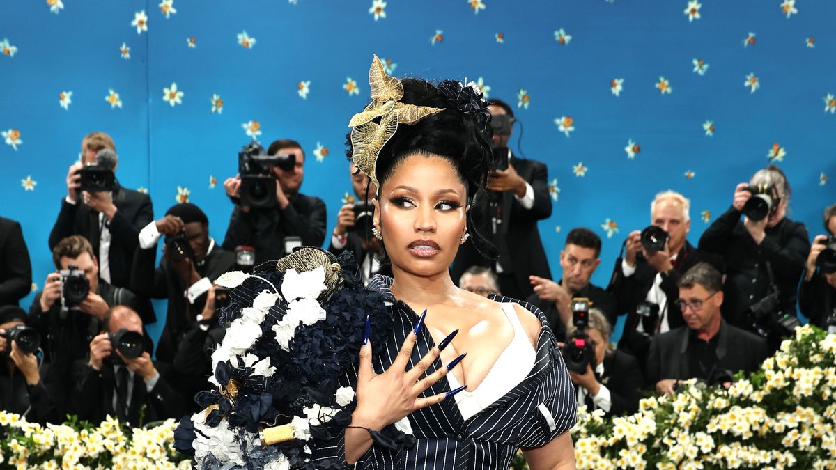 Nicki Minaj Wears Thom Browne Dress to the 2025 Met Gala Red Carpet