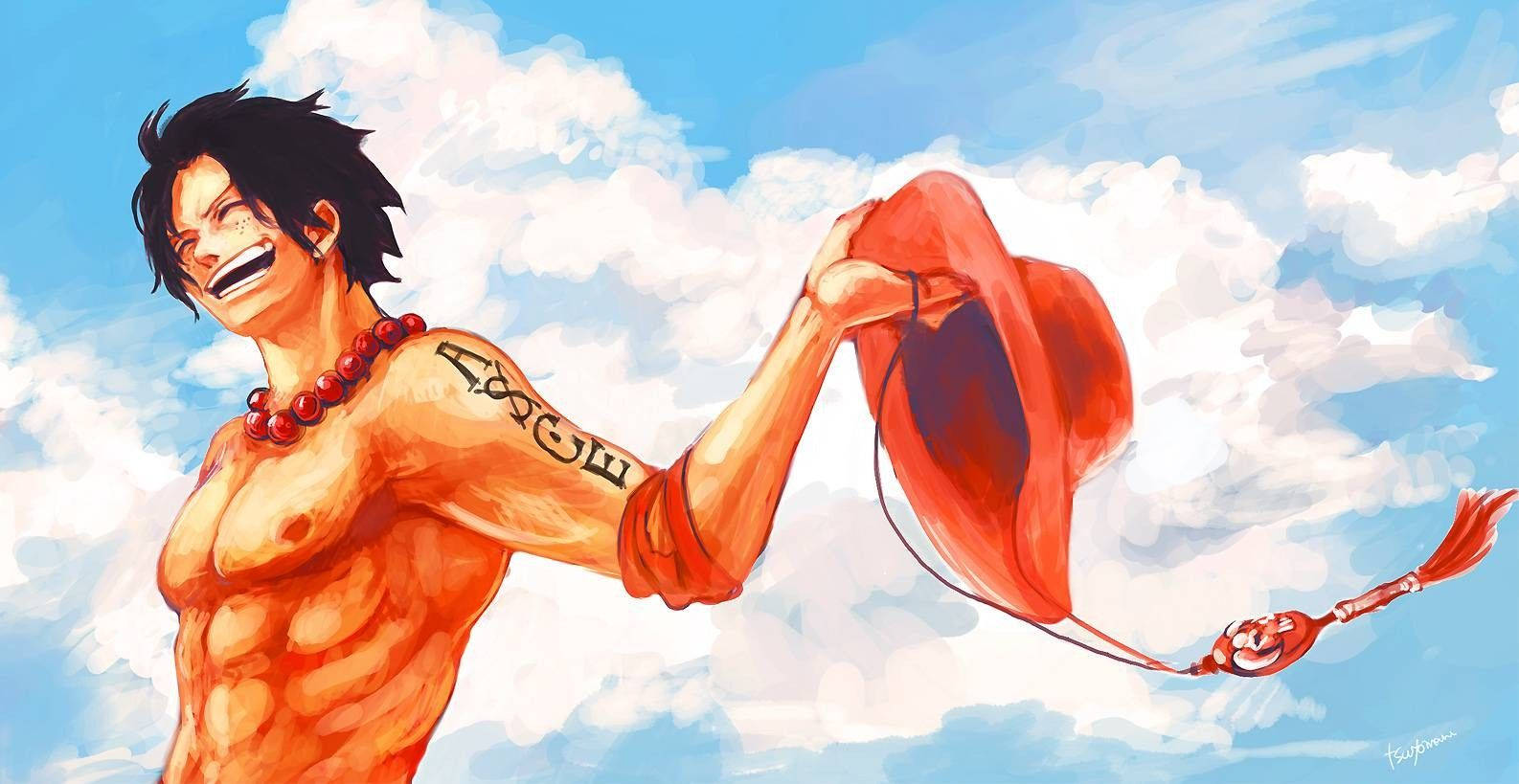 Download One Piece Ace Happily Smiling Wallpaper