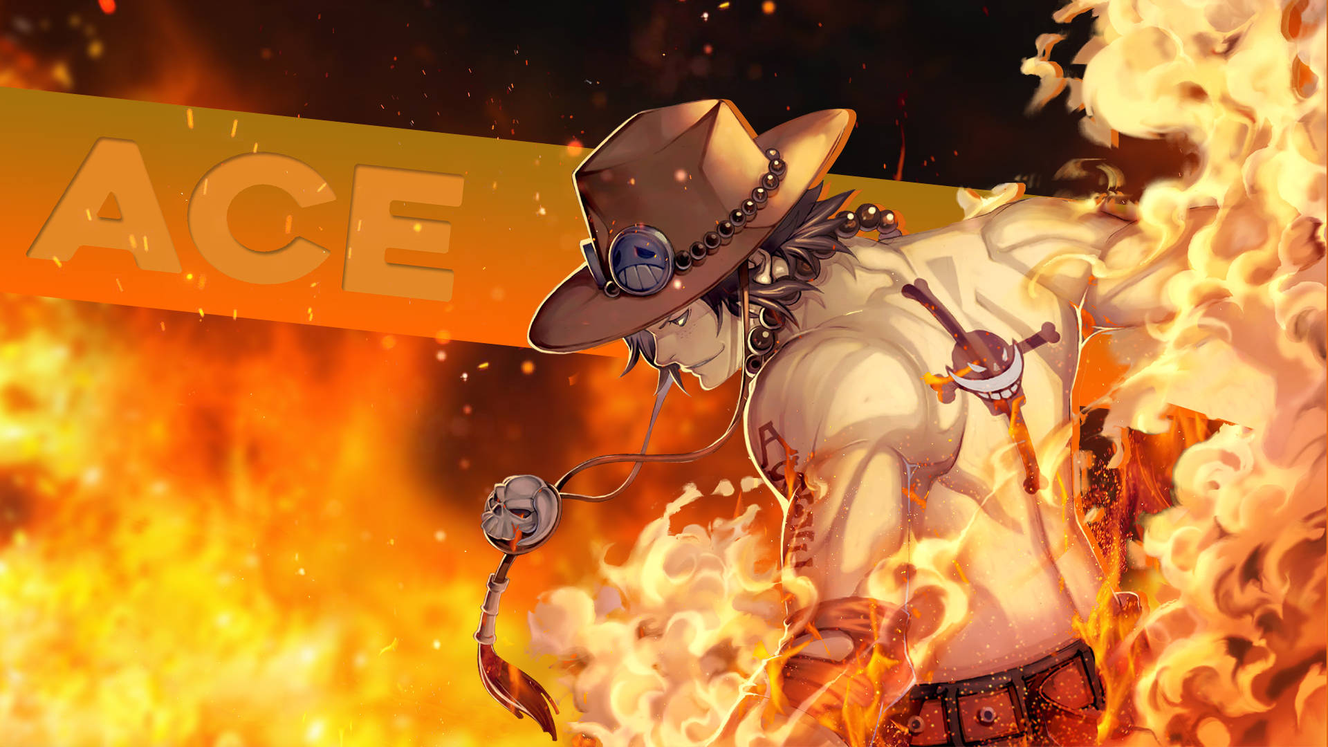 Fiery Ace Unleashed Piece Action Scene Wallpaper