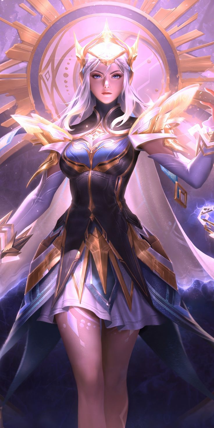 Beautiful game character, girl with sword, League of Legends, 1080x2160 wallpaper