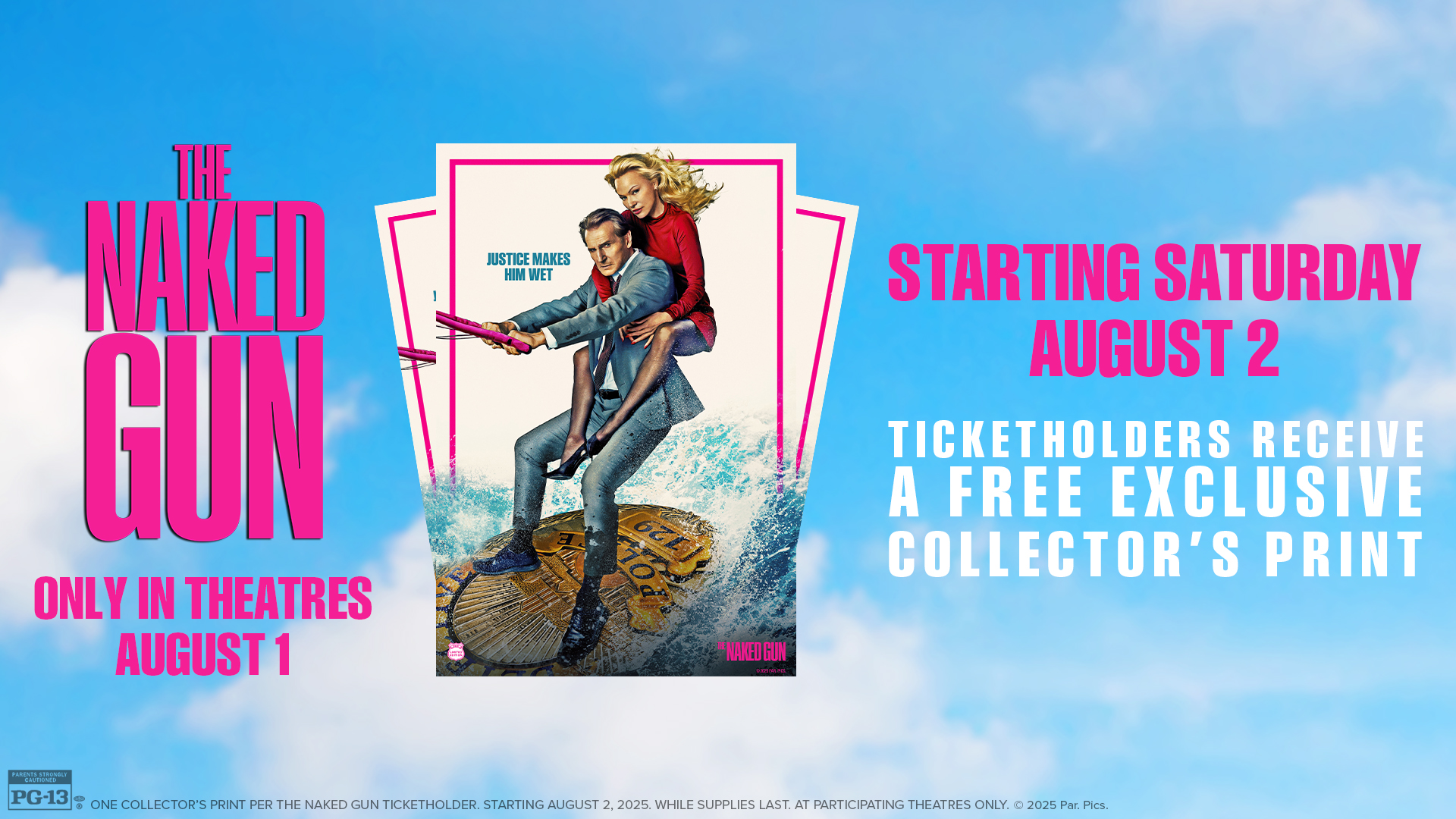 The Naked Gun Collector's Print Giveaway on 8.02.25. Picture Show Entertainment Prescott