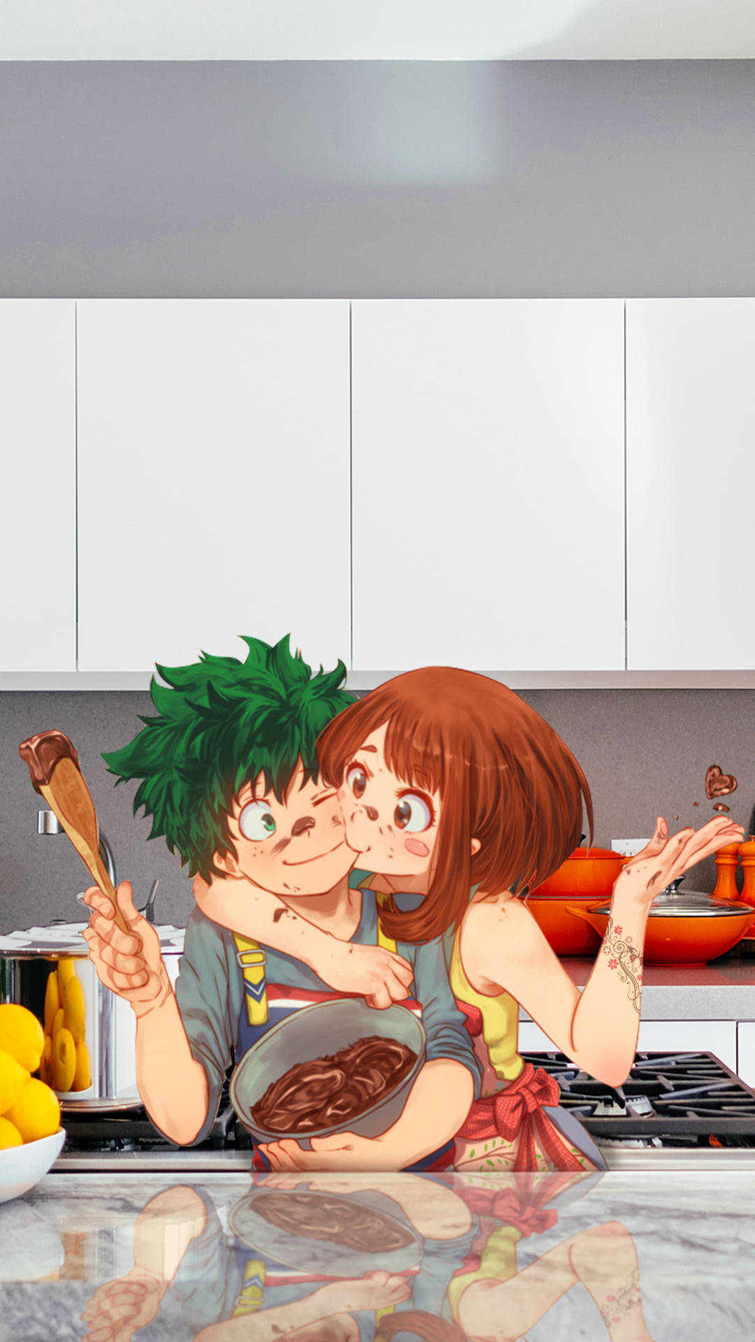 Download Cute Deku and Uraraka Wallpaper
