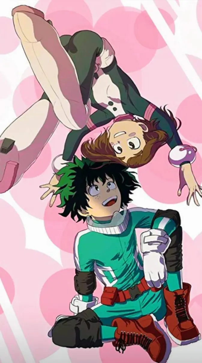 deku and uraraka wallpaper