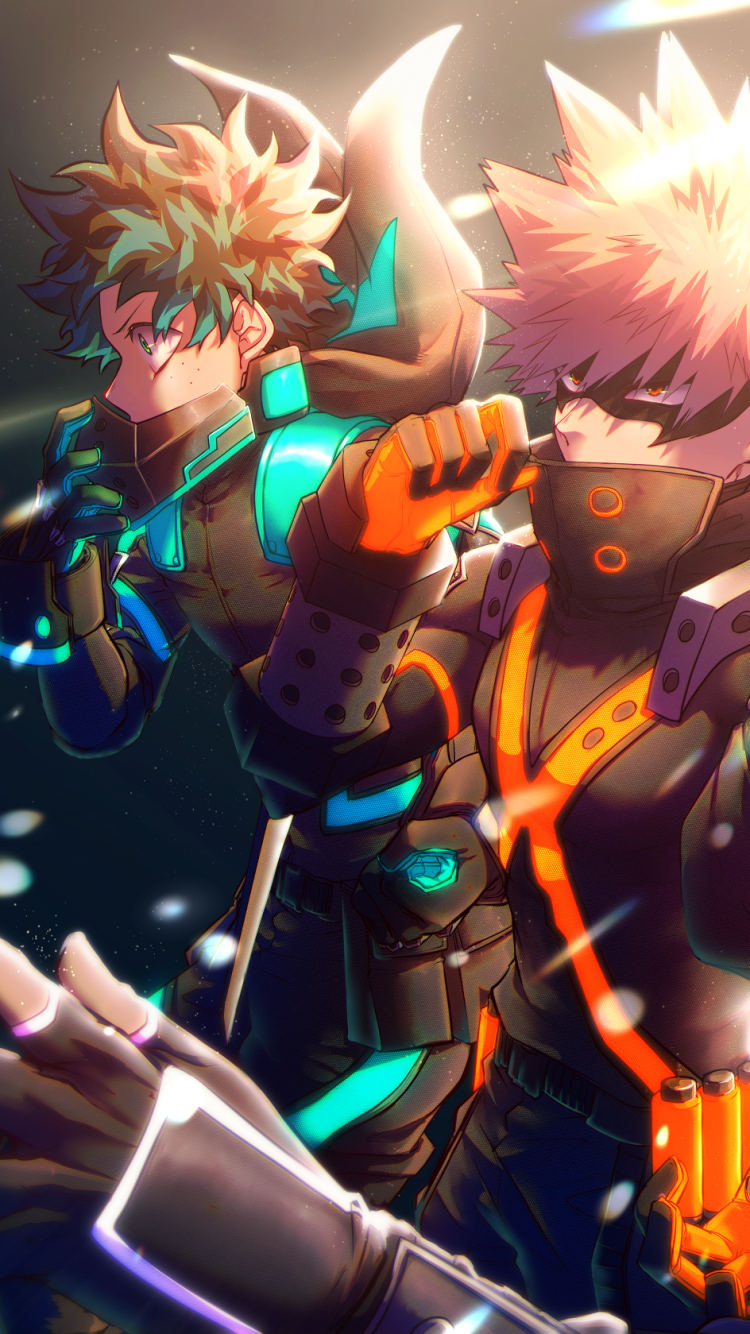 Download Izuku Midoriya Katsuki Bakugou Anime My Hero Academia Phone Wallpaper