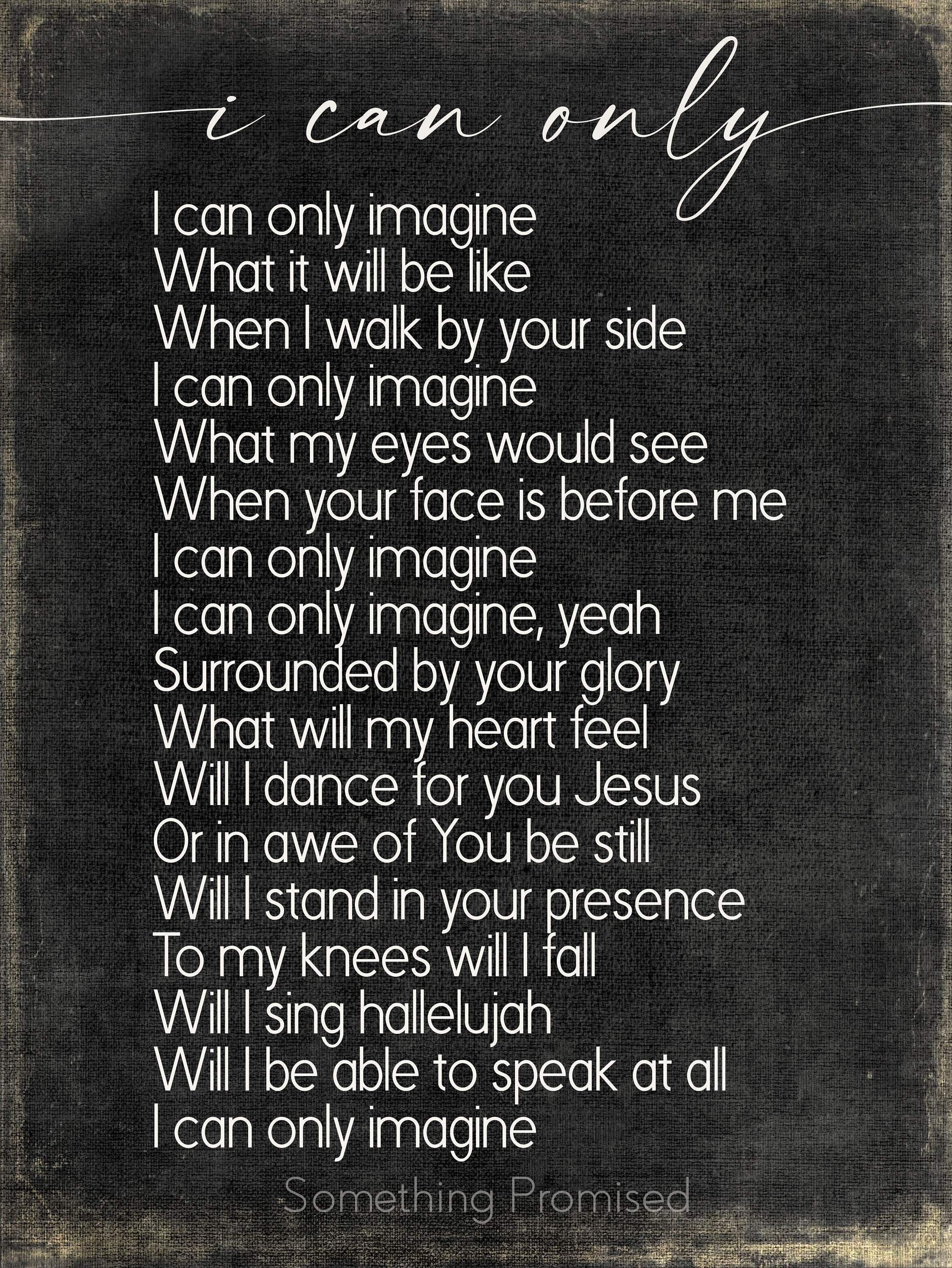 I Can Only Imagine Lyrics On Metal Print On Reclaimed Wood Frame Worship Song Lyrics Wall Decor Christian Worship Song