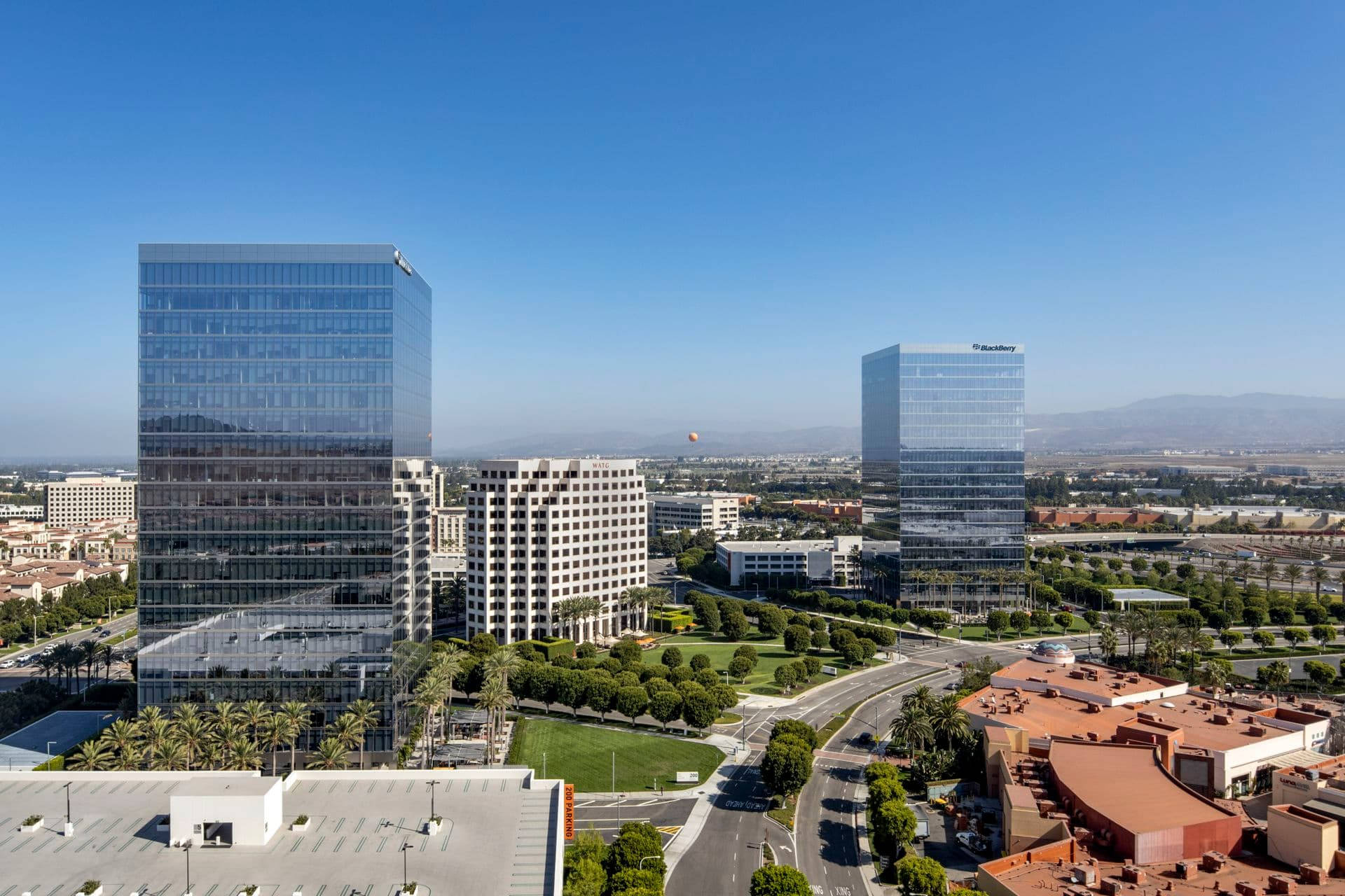 Download Aerial Perspective of Irvine Spectrum Center Wallpaper