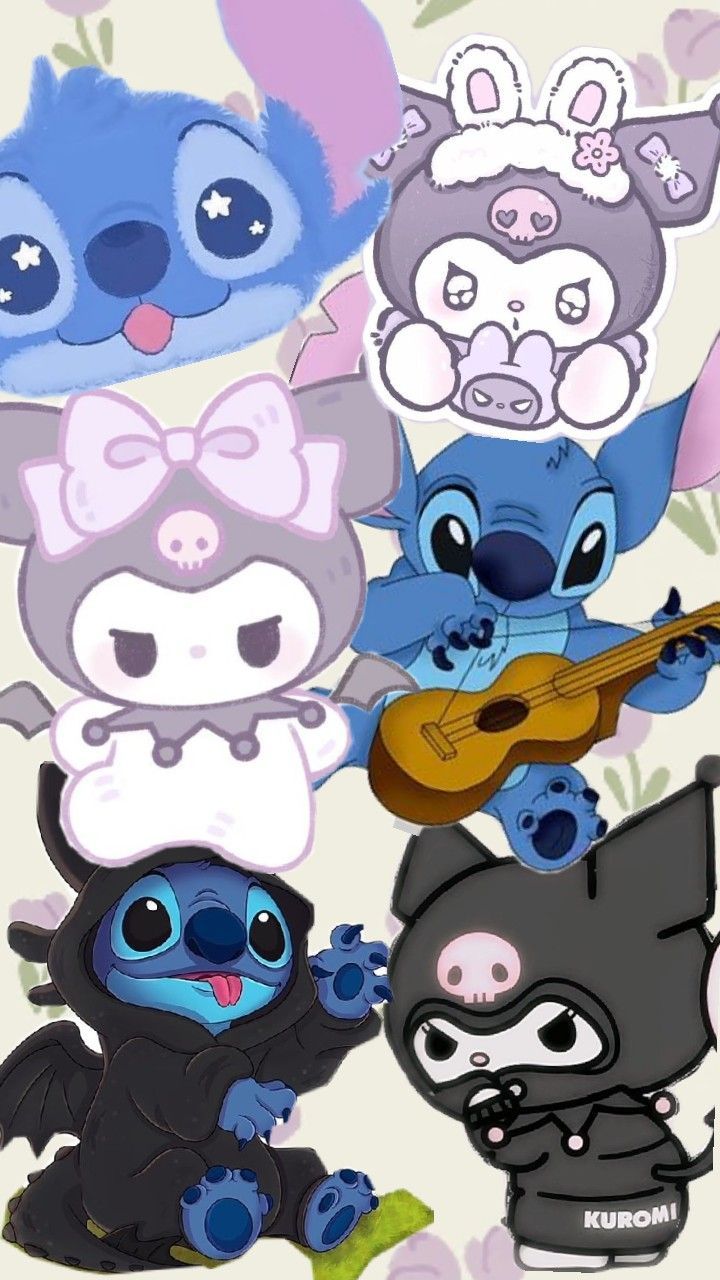 fondo para fan de Stitch y kuromi Daniela. Pegatinas bonitas, Whatsapp wallpaper cute, Fondo de pantalla de niños