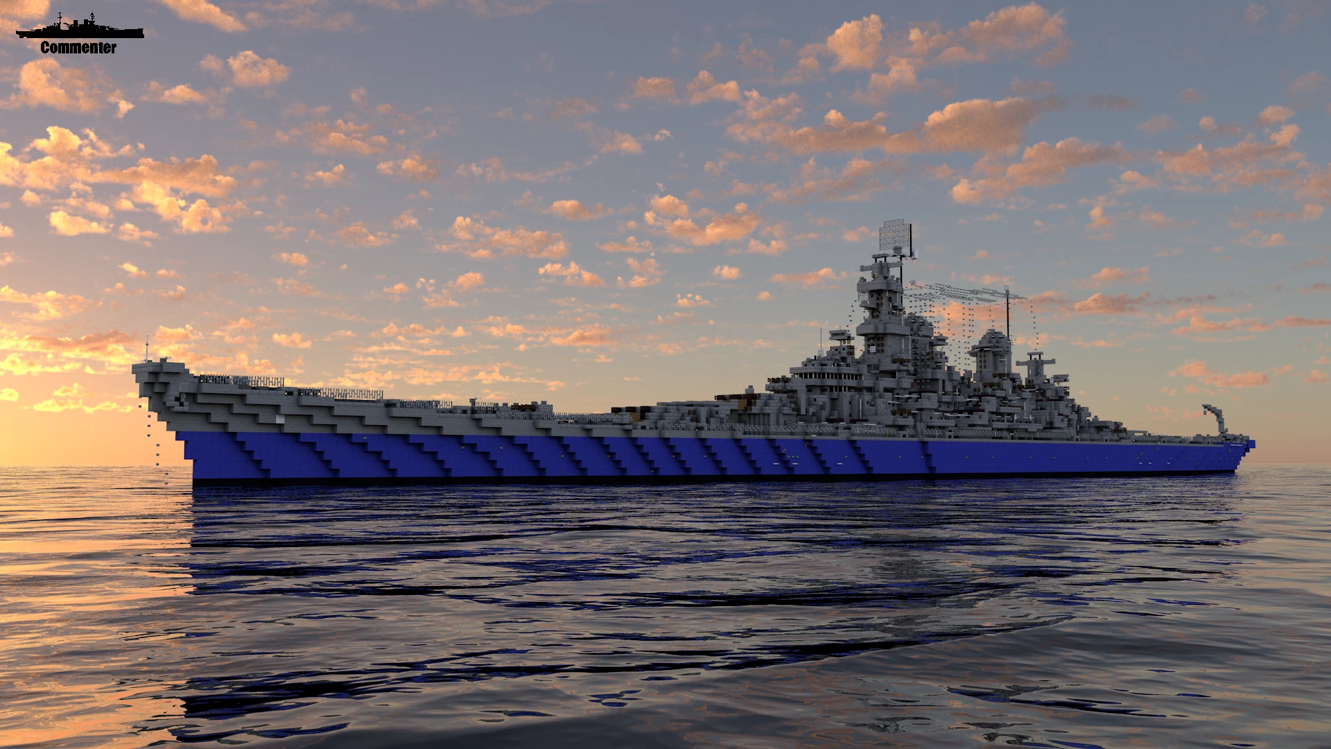 USS Missouri 1:1 Scale Iowa class Minecraft Map