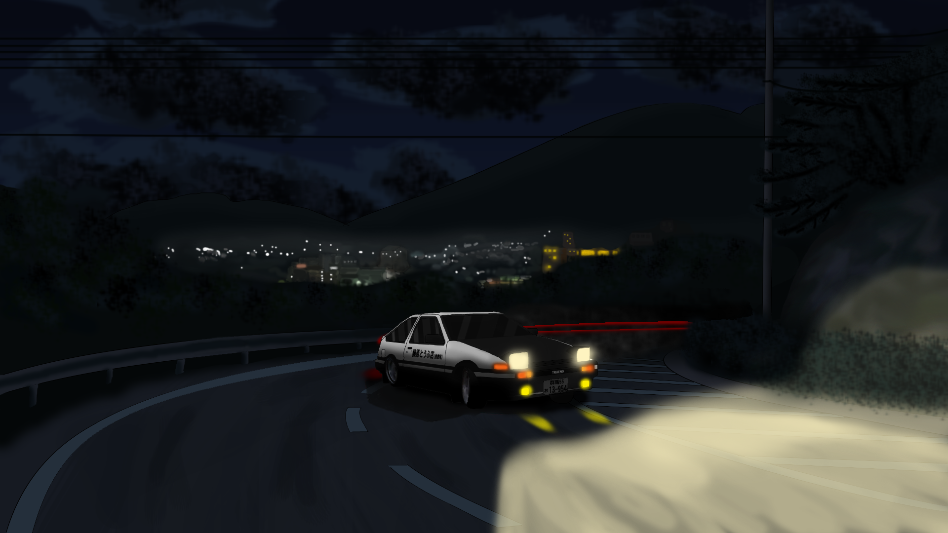 painted an initial d wallpaper (OC)