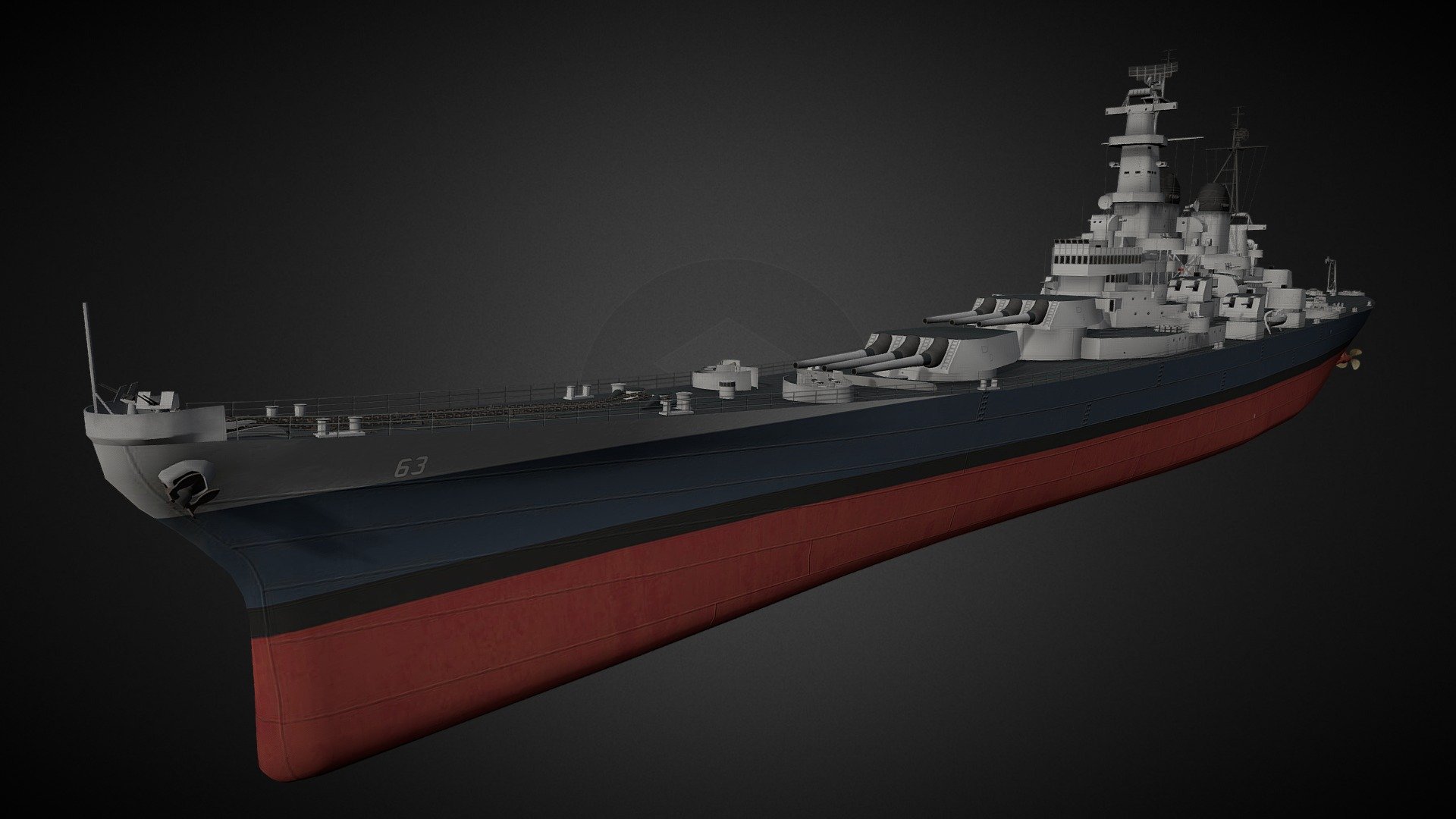 USS Missouri (1950's refit) model by Evangeline [610f2fc]