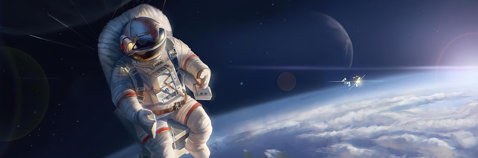 Astronaut in outer space · 1920x640 Обложка профеля Вконтакте free photo from virtual and wallpaper